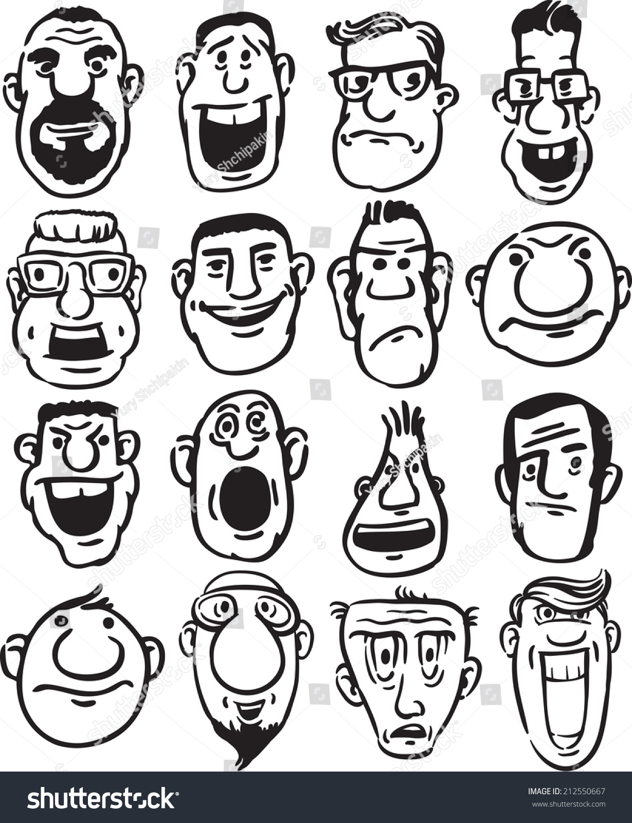 Whiteboard Drawing Big Set Funny Doodle Stock Illustration 212550667