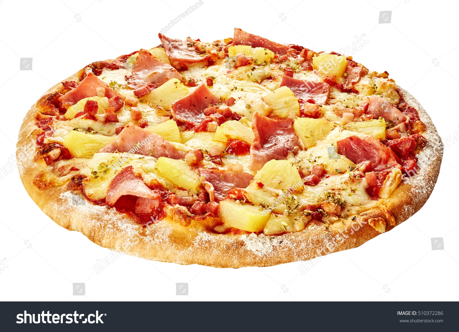 Whole Isolated Italian Hawaiian Pizza Topped Stock Photo 510372286 ...