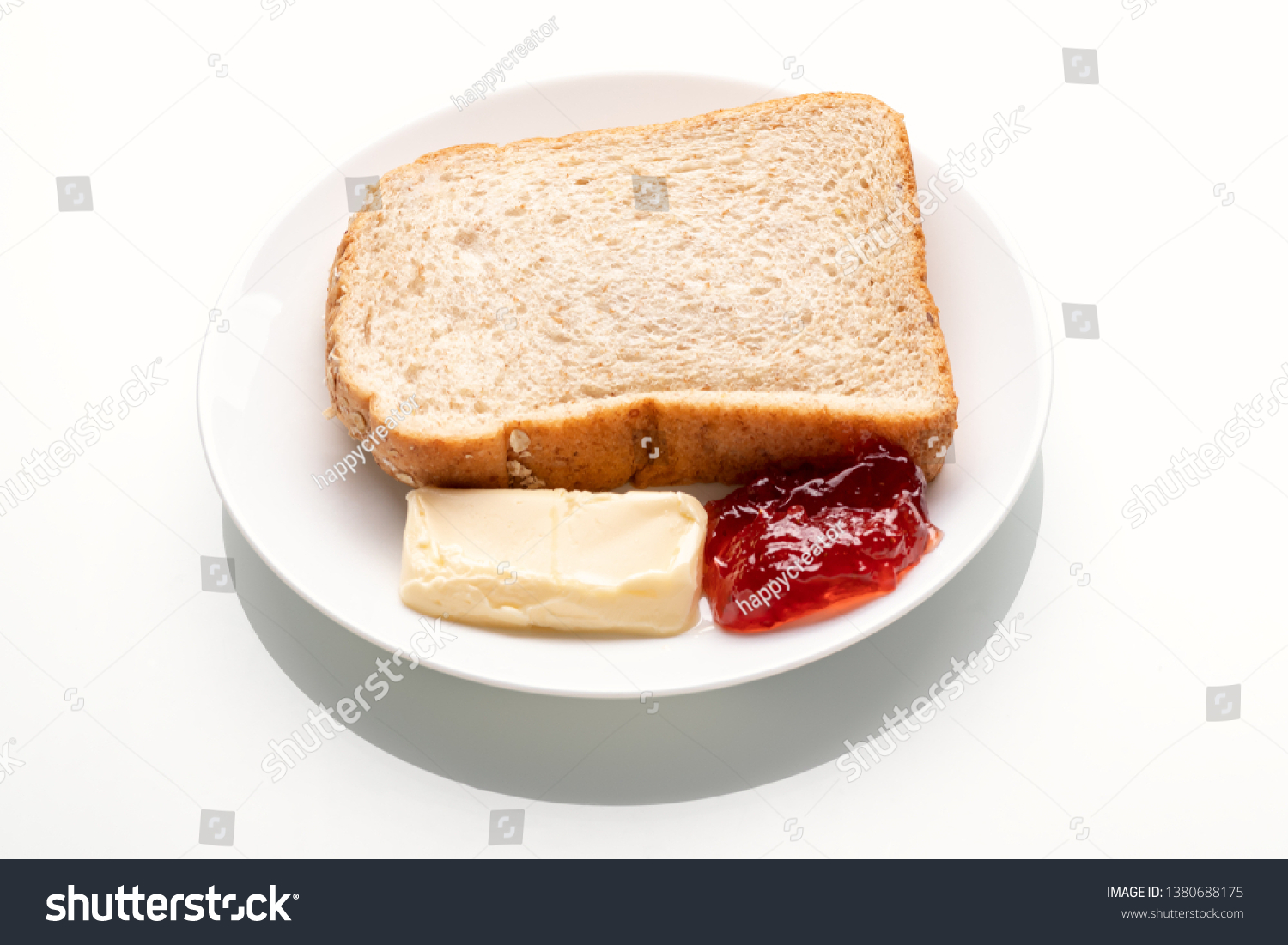 Whole Wheat Bread Butter Jam Breakfast Stock Photo Edit Now