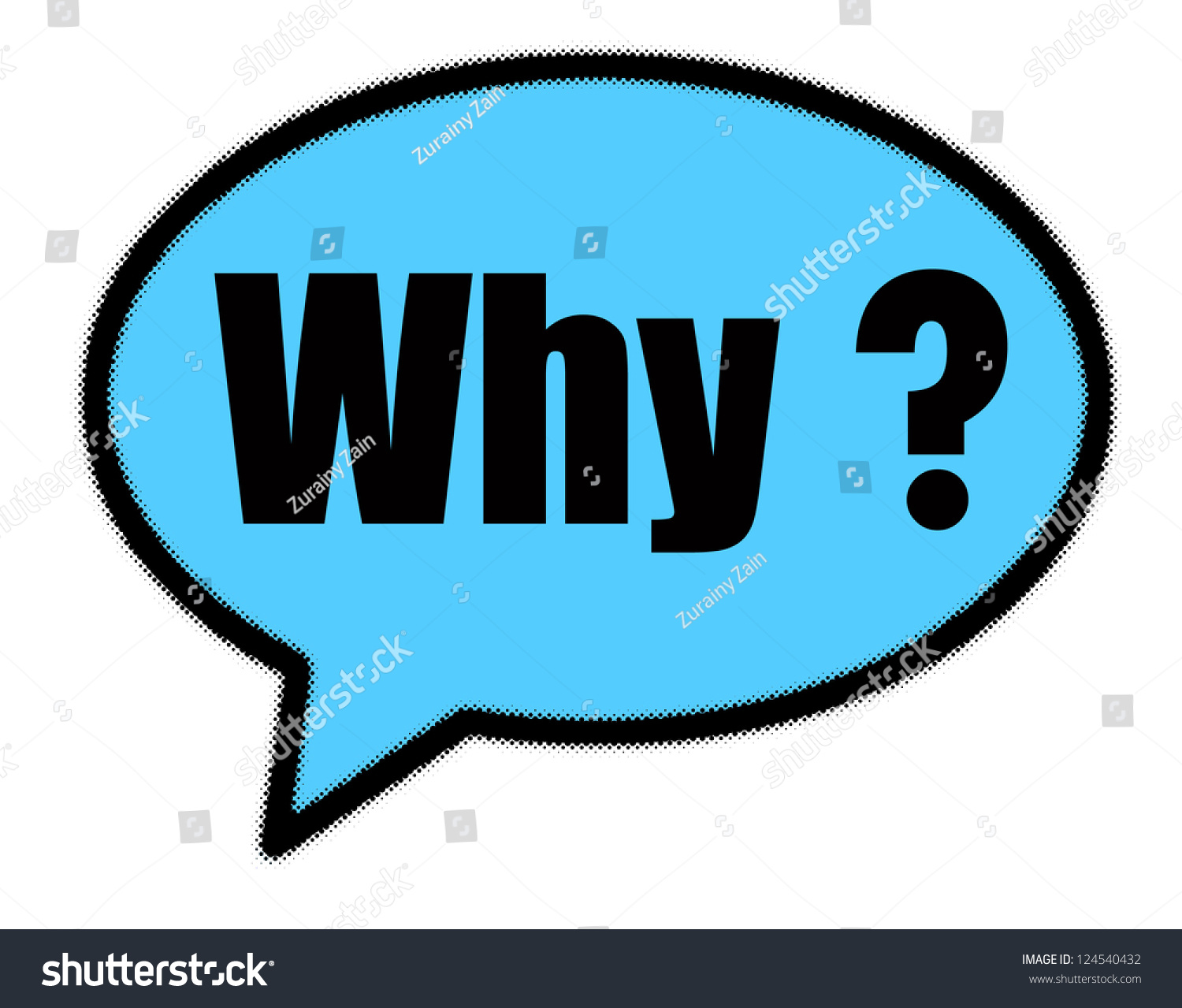 Why Sign In Blue Speech Bubble Stock Photo 124540432 : Shutterstock