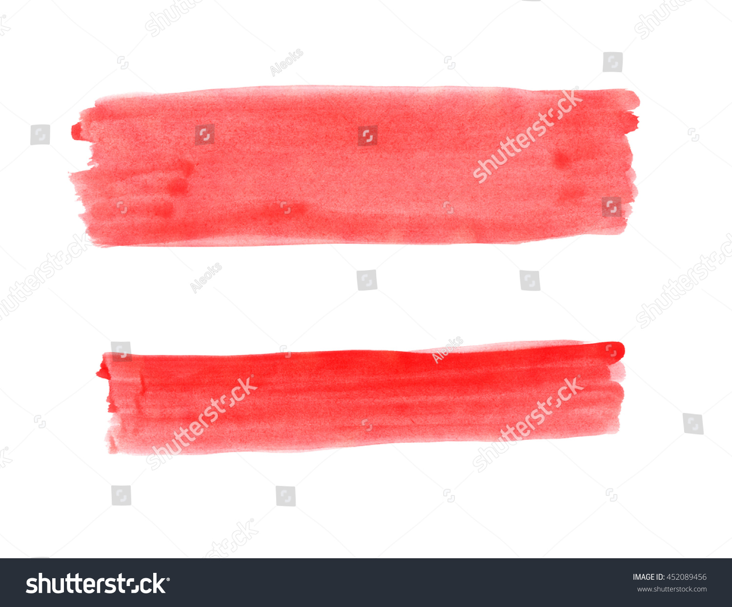 Wide Narrow Red Band Painted Gouache Stock Illustration 452089456