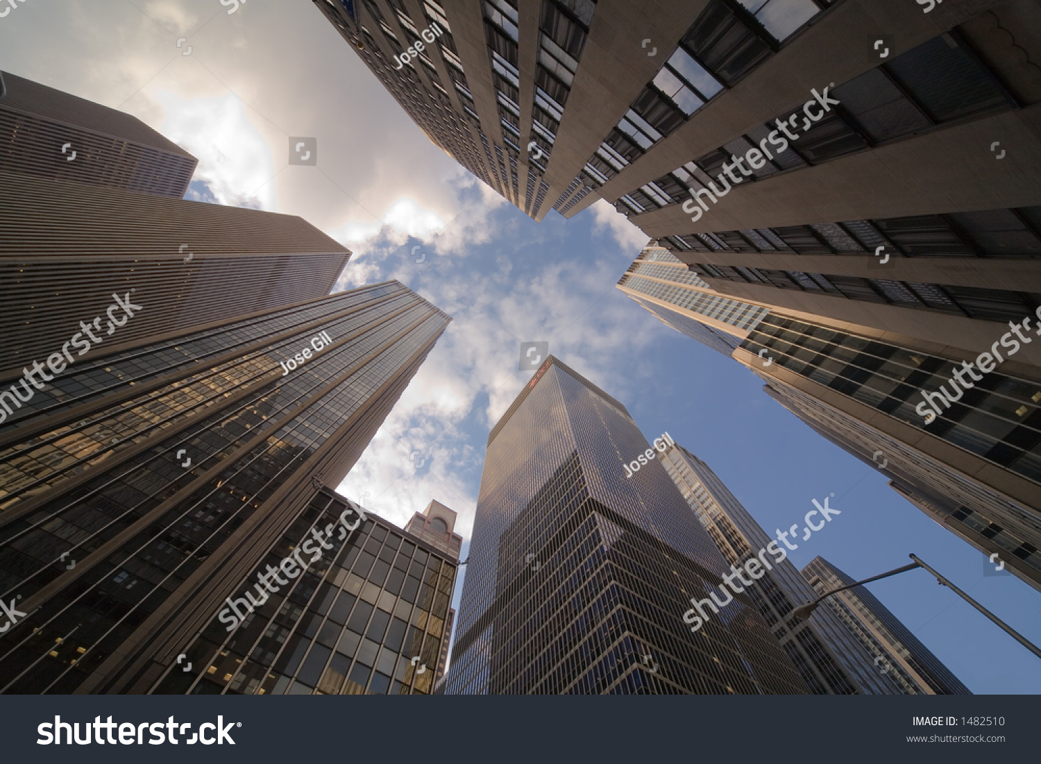 Wide Angle Shot Skycrapers New York Stock Photo 1482510 - Shutterstock