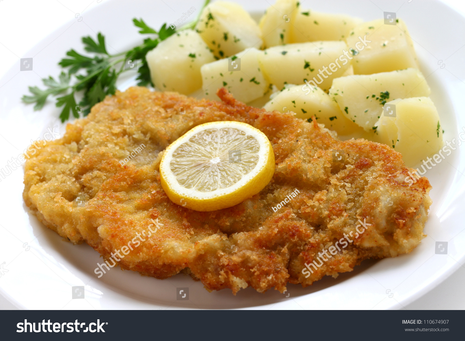 Wiener Schnitzel Veal Cutlet Austrian Cuisine Stock Photo 110674907 ...