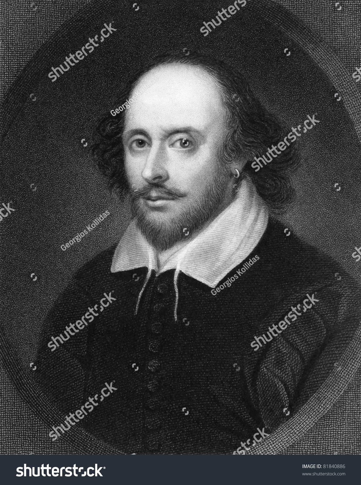 William Shakespeare 15641616 Engraved By Escriven Stock Photo 81840886 ...