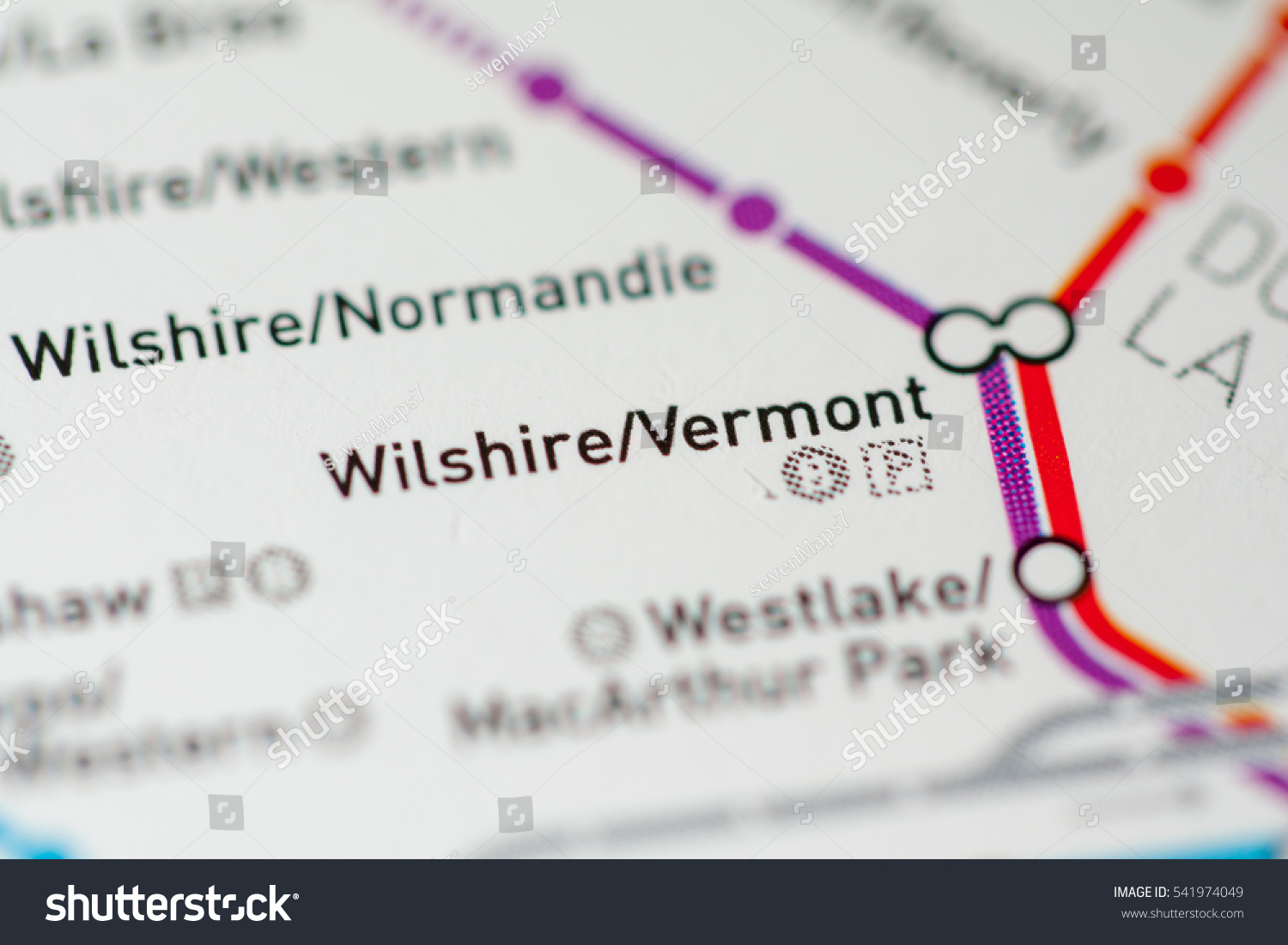 Wilshirevermont Station Los Angeles Metro Map Stock Photo 541974049 ...