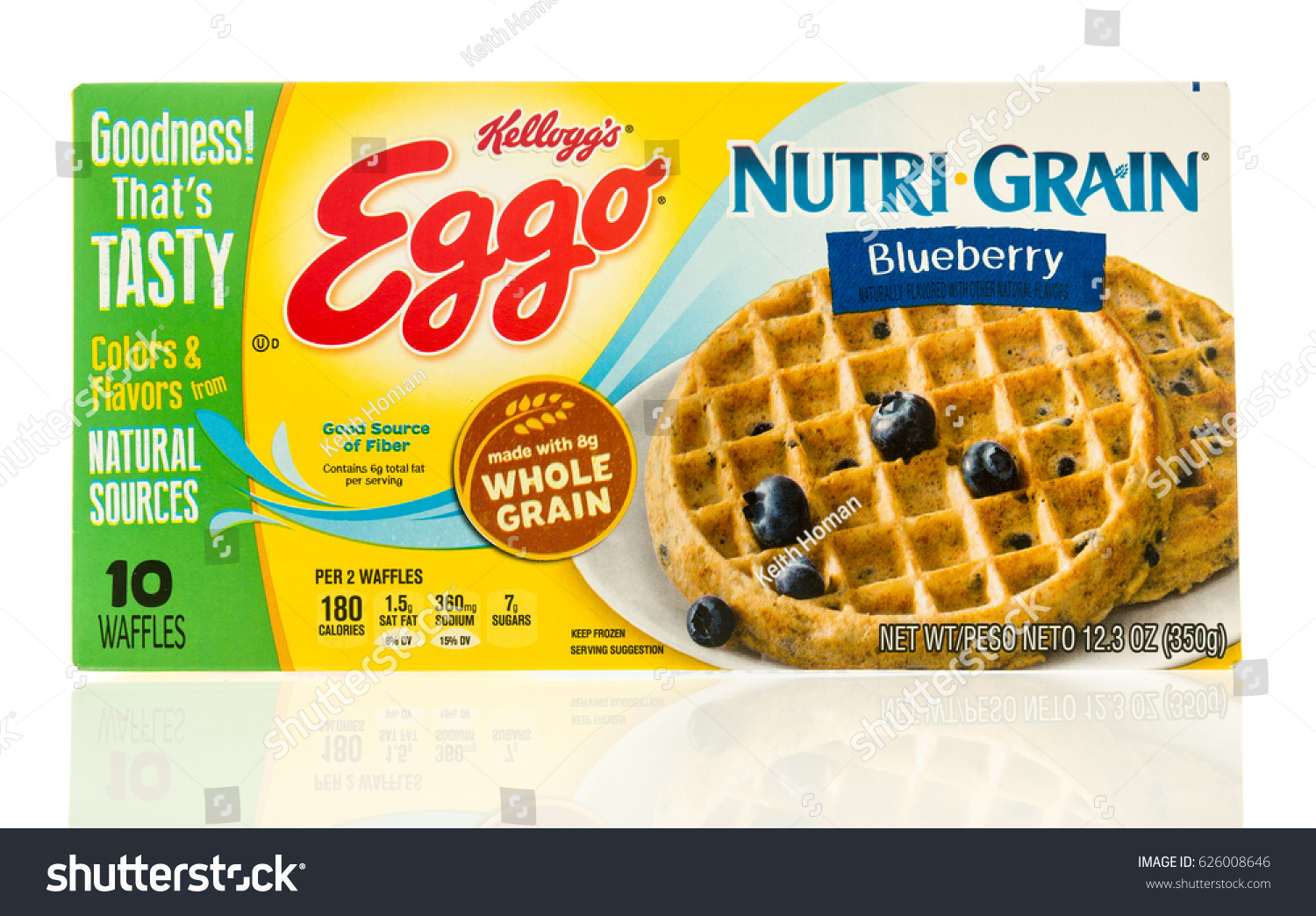 Winneconne Wi 22 April 17 Box Of Eggo Waffles In Nutri Grain Blueberry Flavor On An Isolated Background