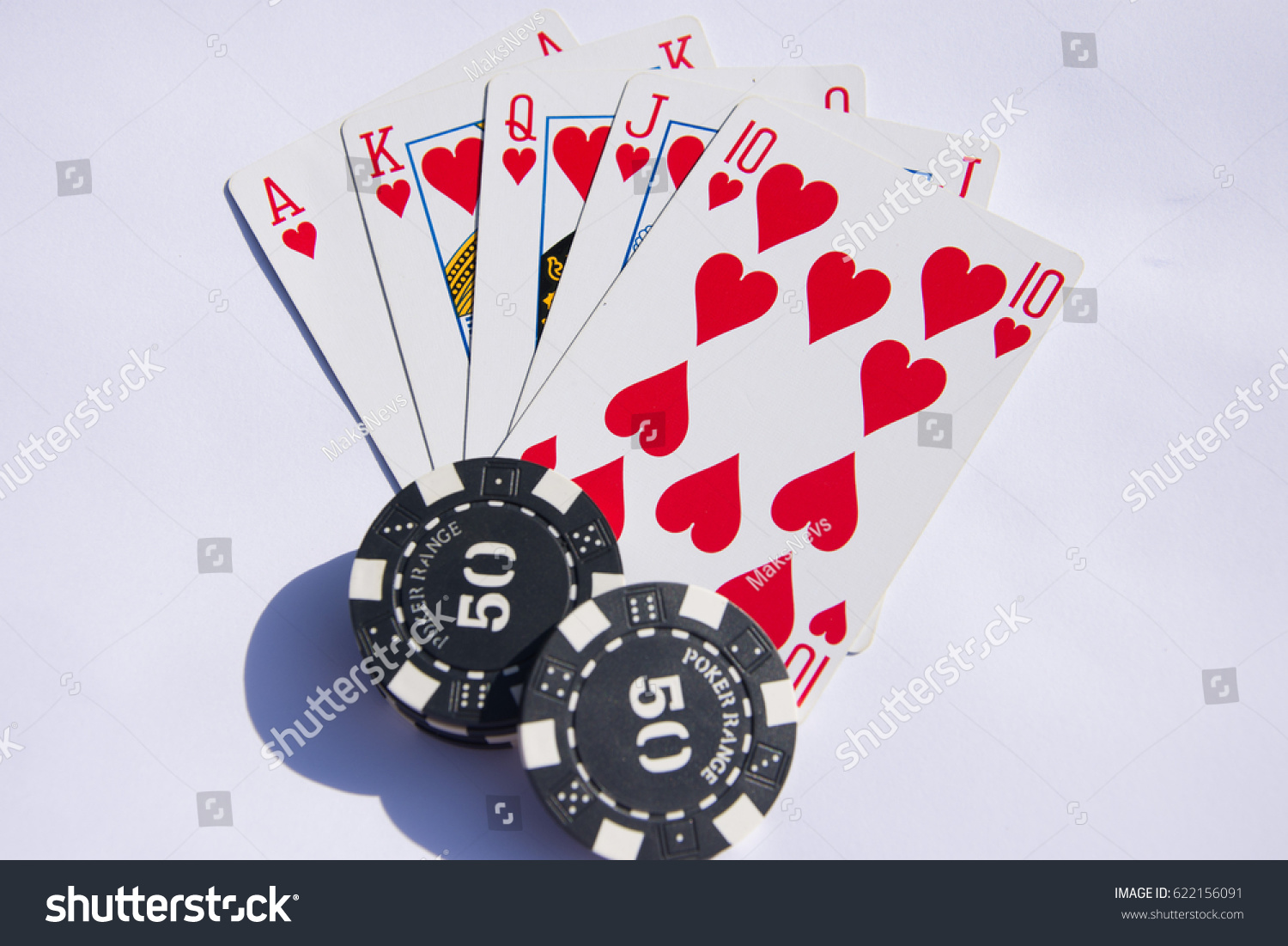 Winning Combinations Poker Layout Deck Cards Stock Photo 622156091