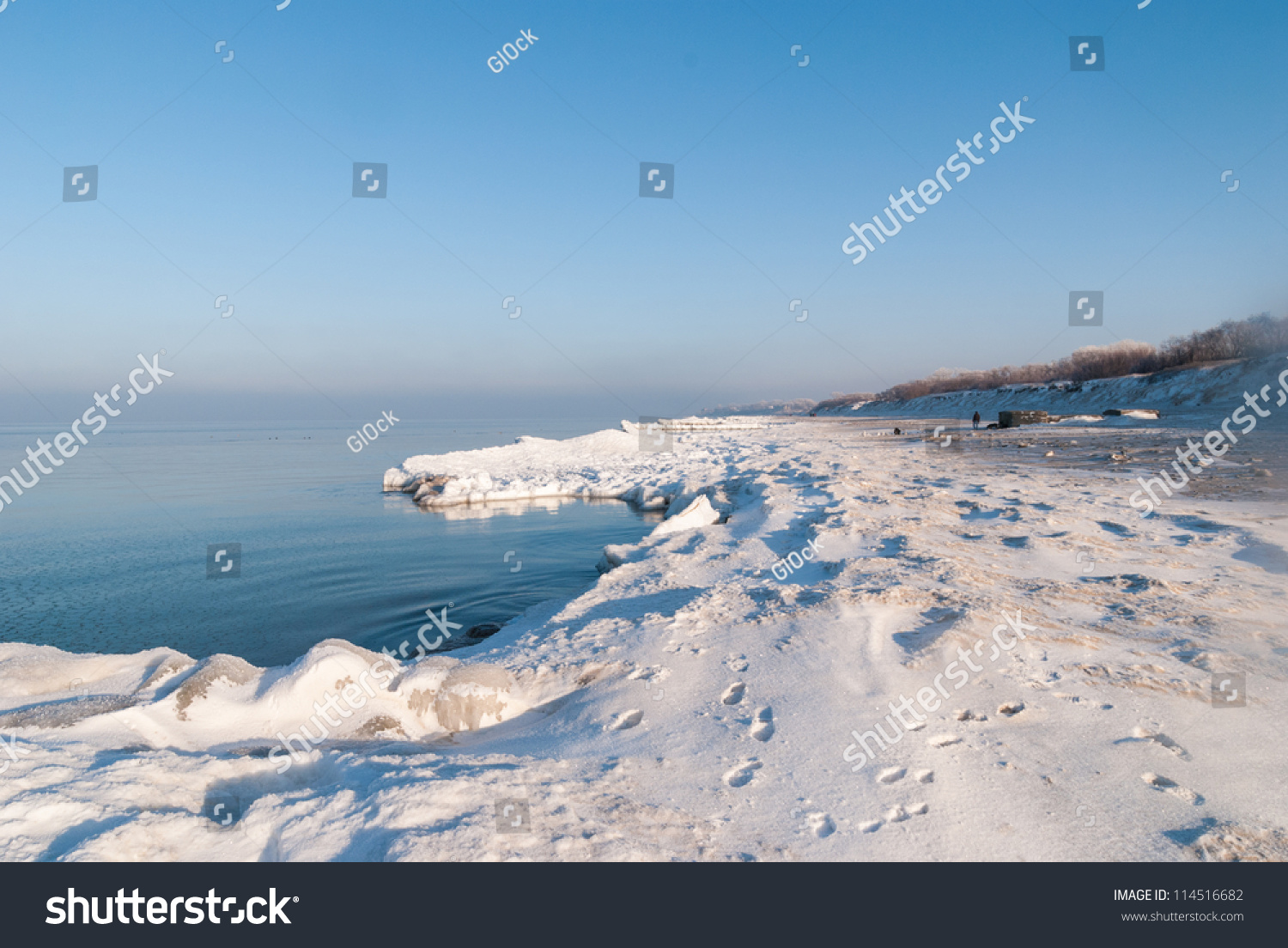 Winter Beach Of Baltic Sea. Kaliningrad Region. Russia Stock Photo ...