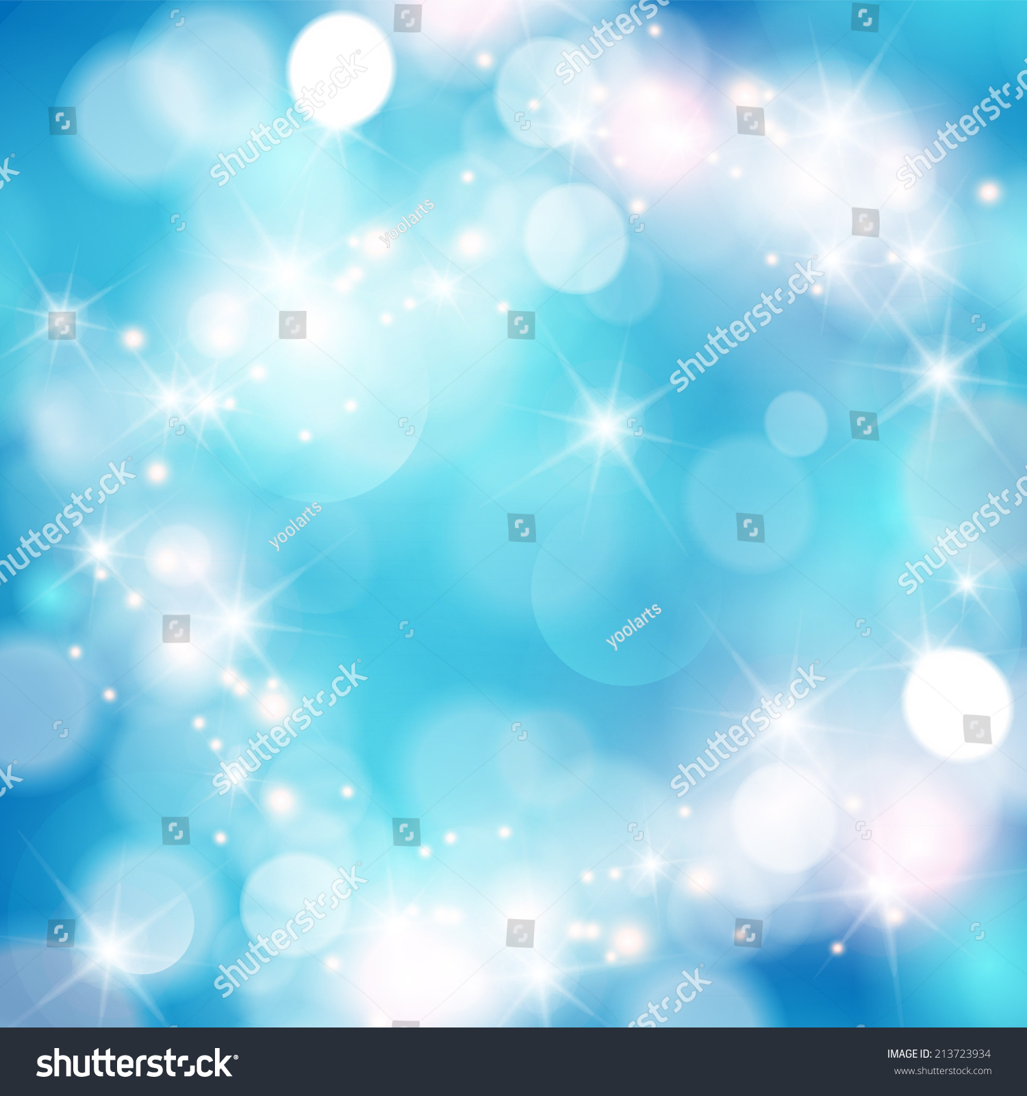 Winter Bokeh Background With Sparkle Stars. Stock Photo 213723934 ...