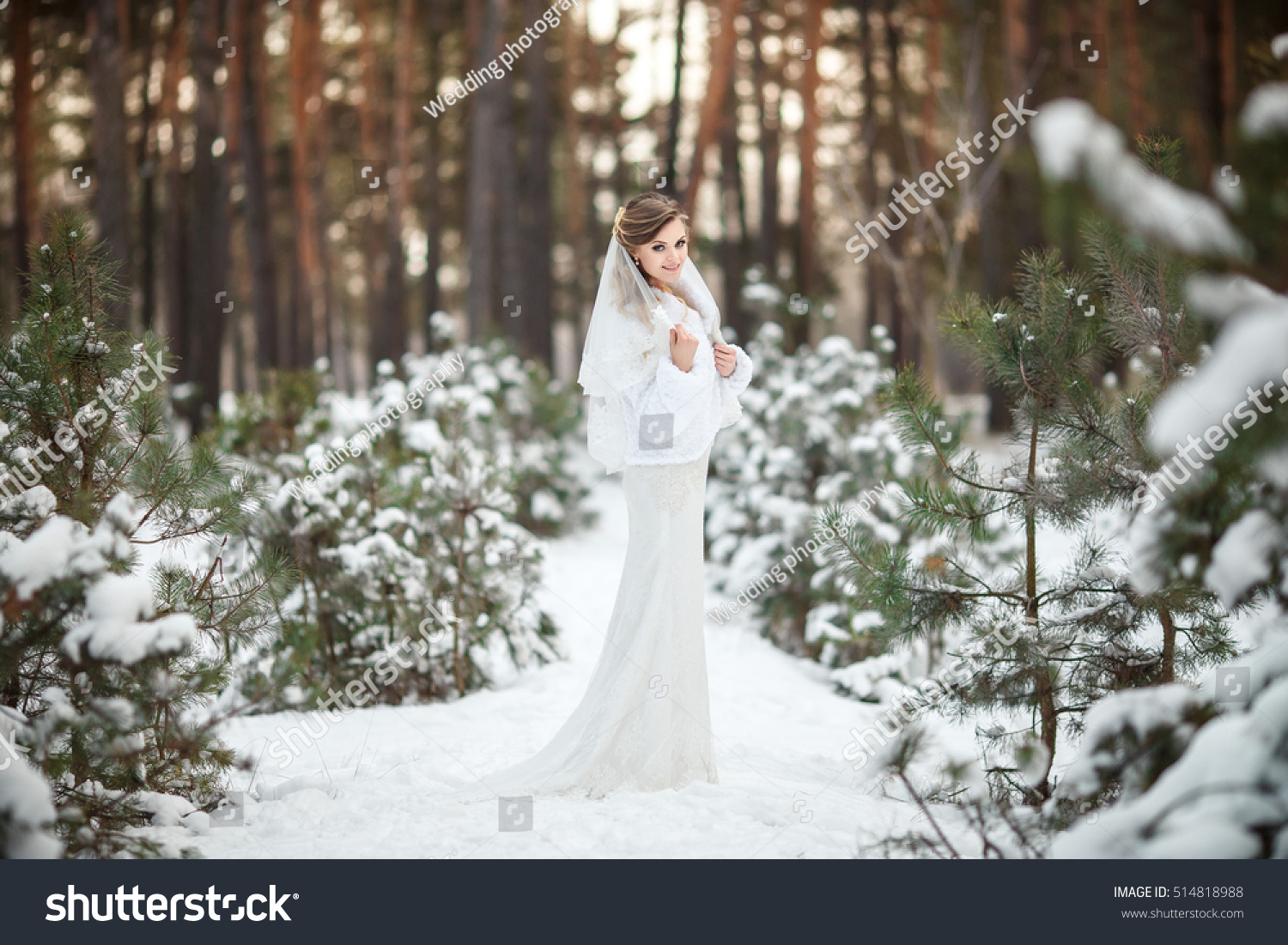 white fur coat for wedding dress