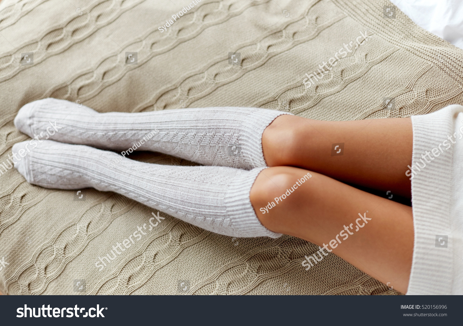 Winter Clothes Fashion People Concept Close Stock Photo 520156996