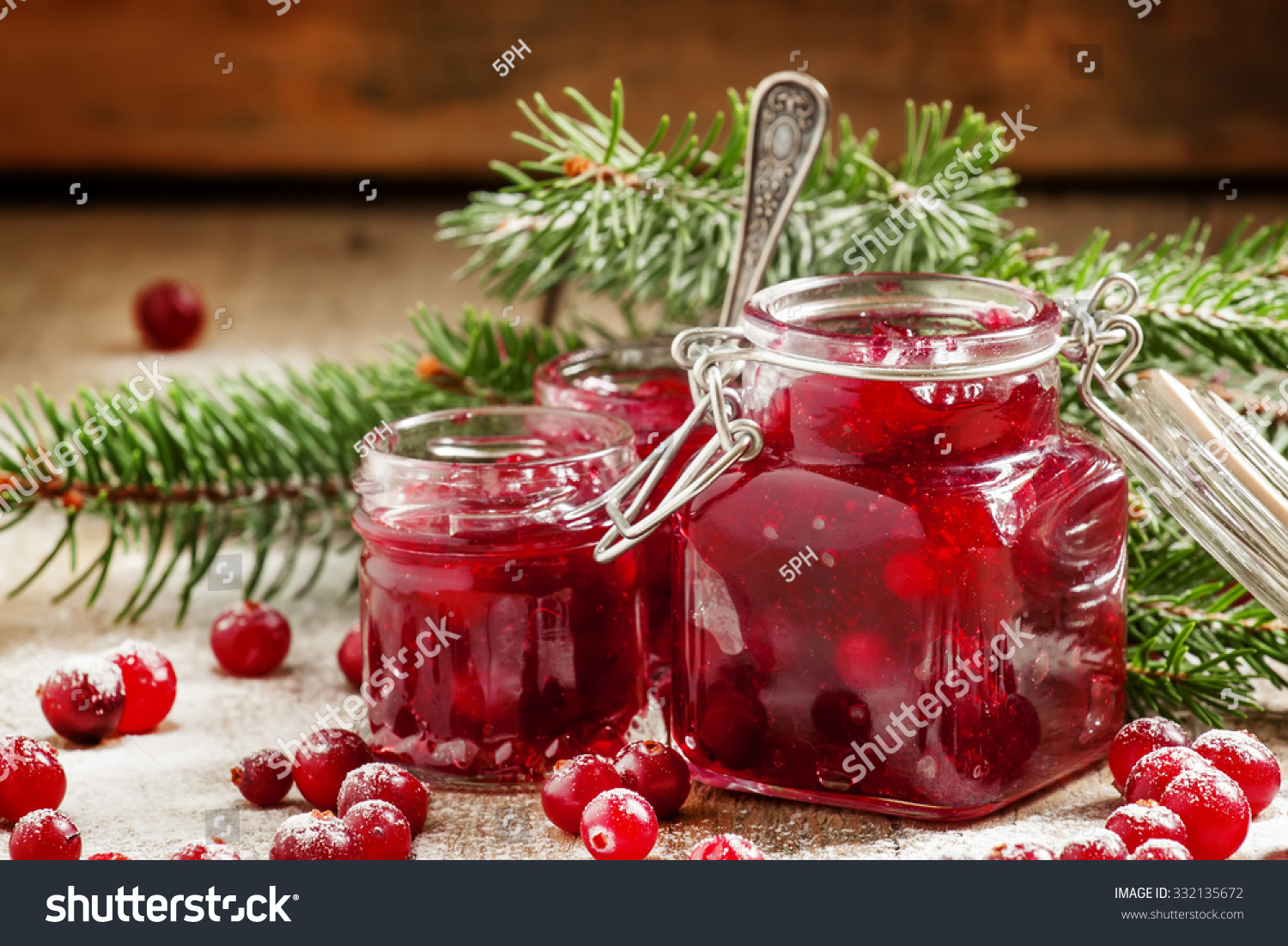 Winter Cranberry Sauce Glass Jars Fresh Stock Photo Edit Now