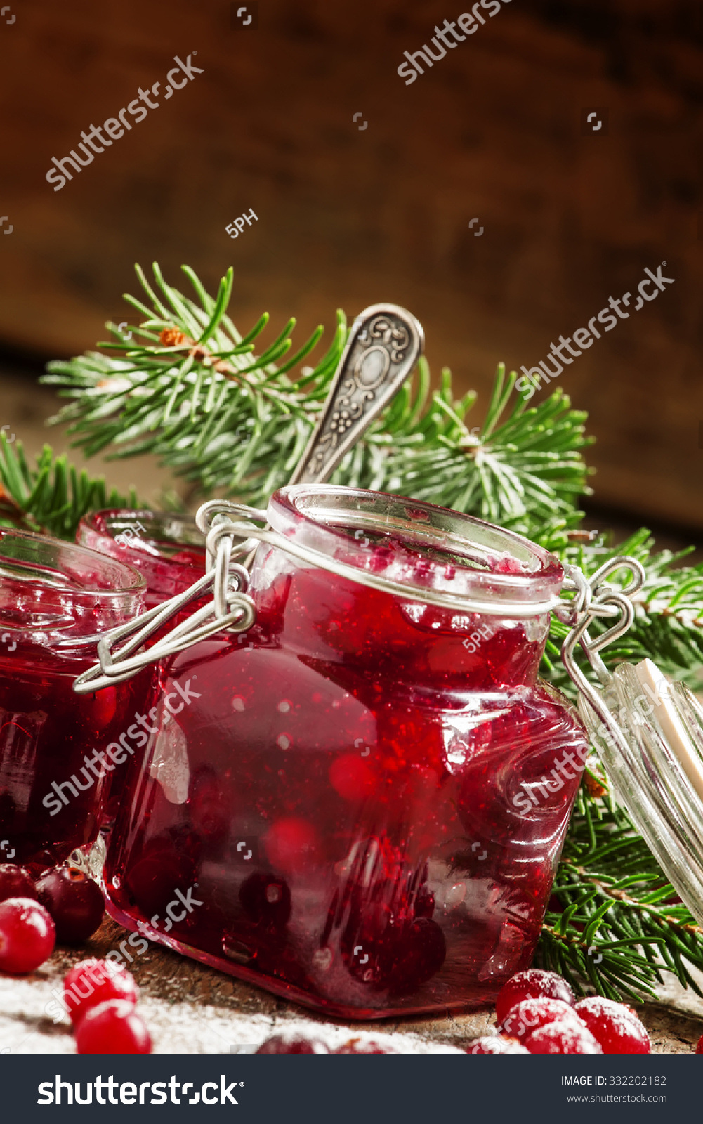 Winter Cranberry Sauce Glass Jars Fresh Stock Photo Edit Now