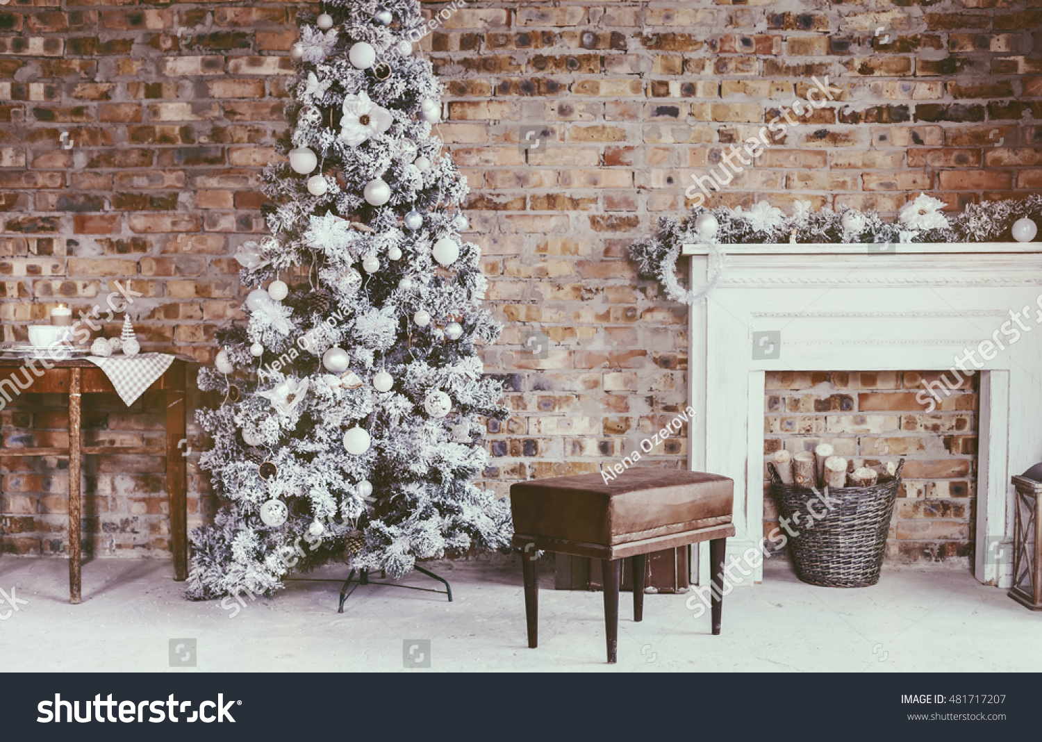  Winter  Home  Decor  Christmas Tree Loft Stock Photo 