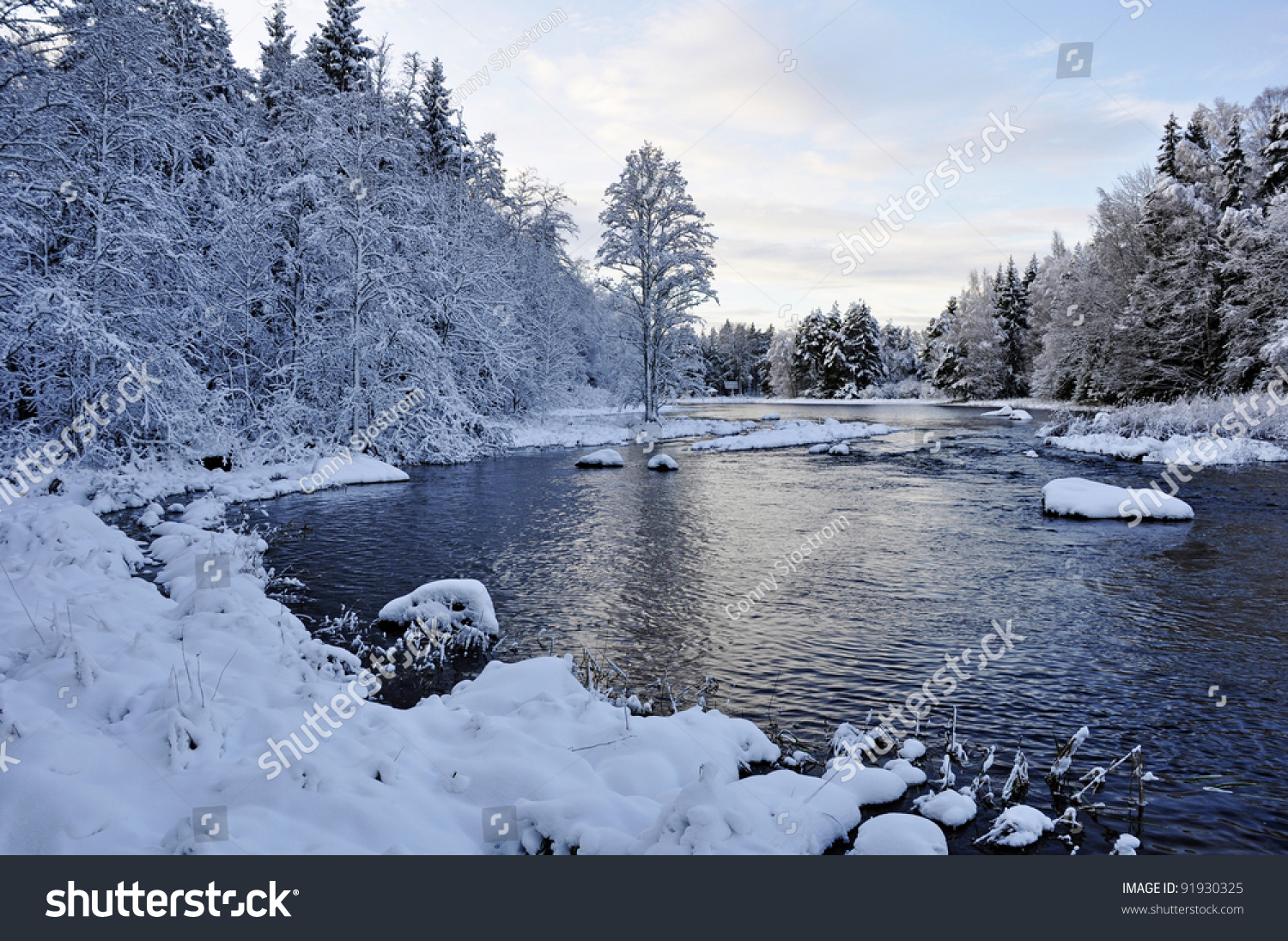 Winter River Landscape Stock Photo (Edit Now) 91930325 - Shutterstock