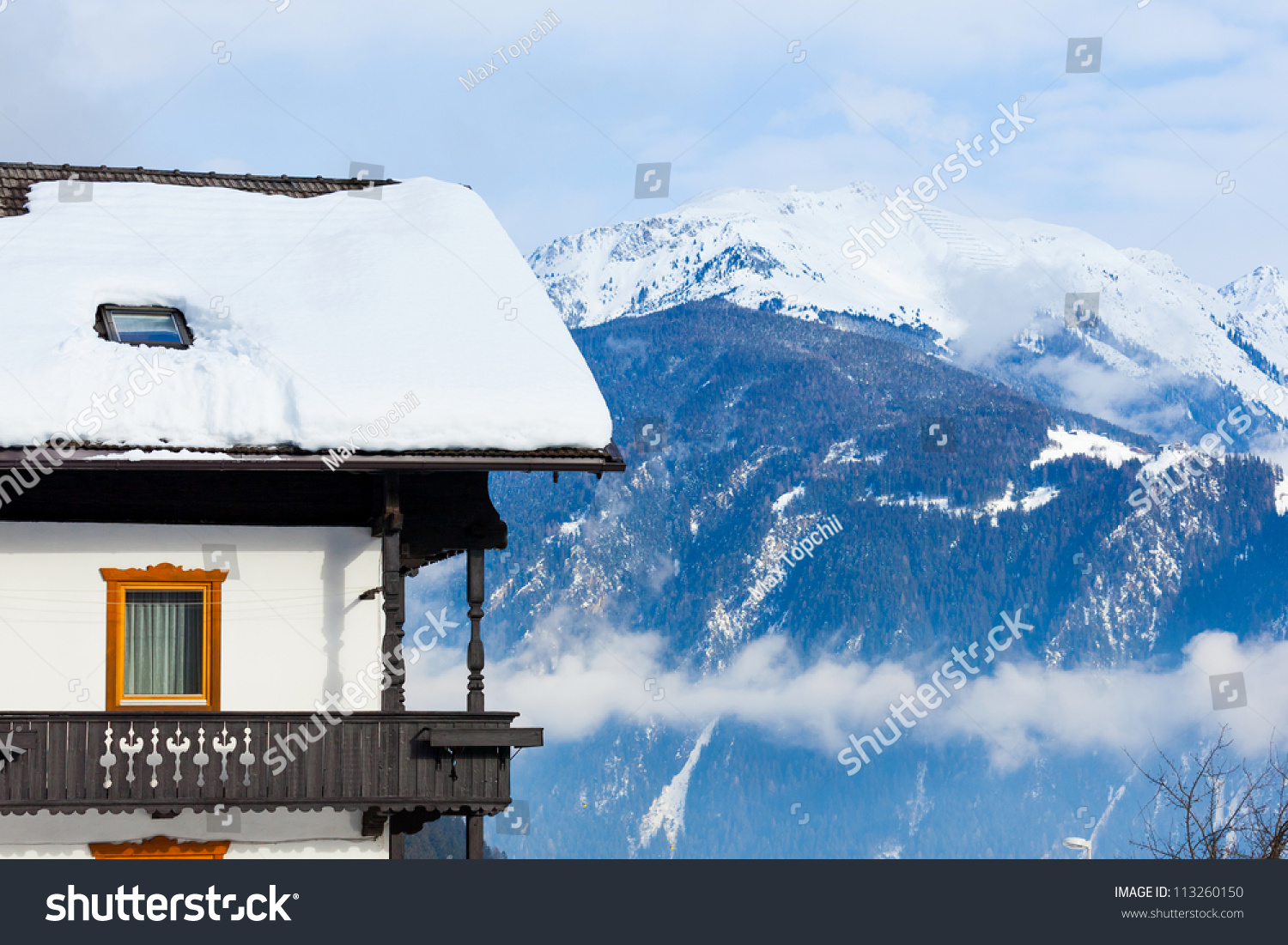 Winter Scenic Holiday House Austrian Alps Stock Photo 113260150 