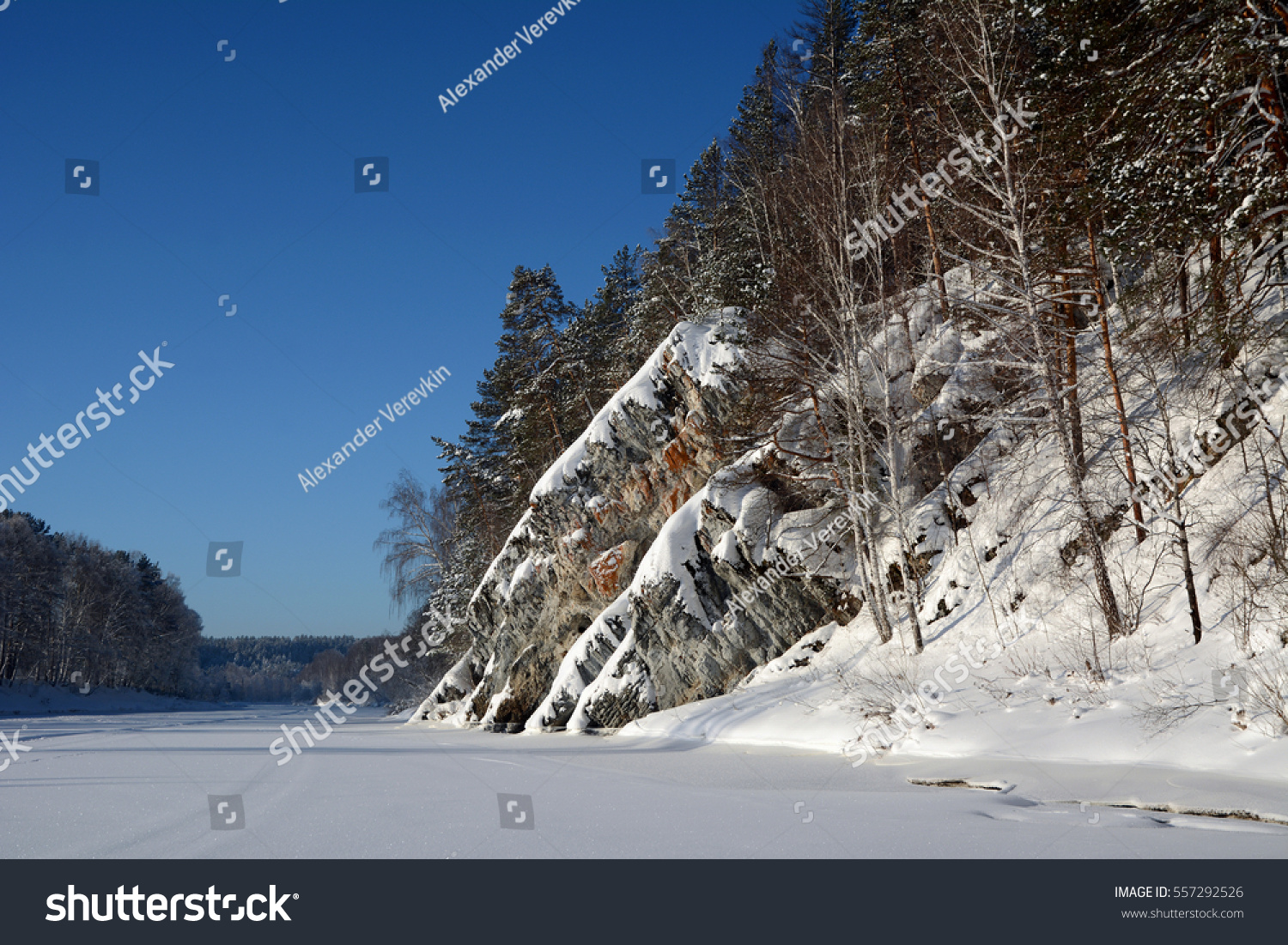 Winter View Cliff Hanging Rock On Stock Photo Edit Now