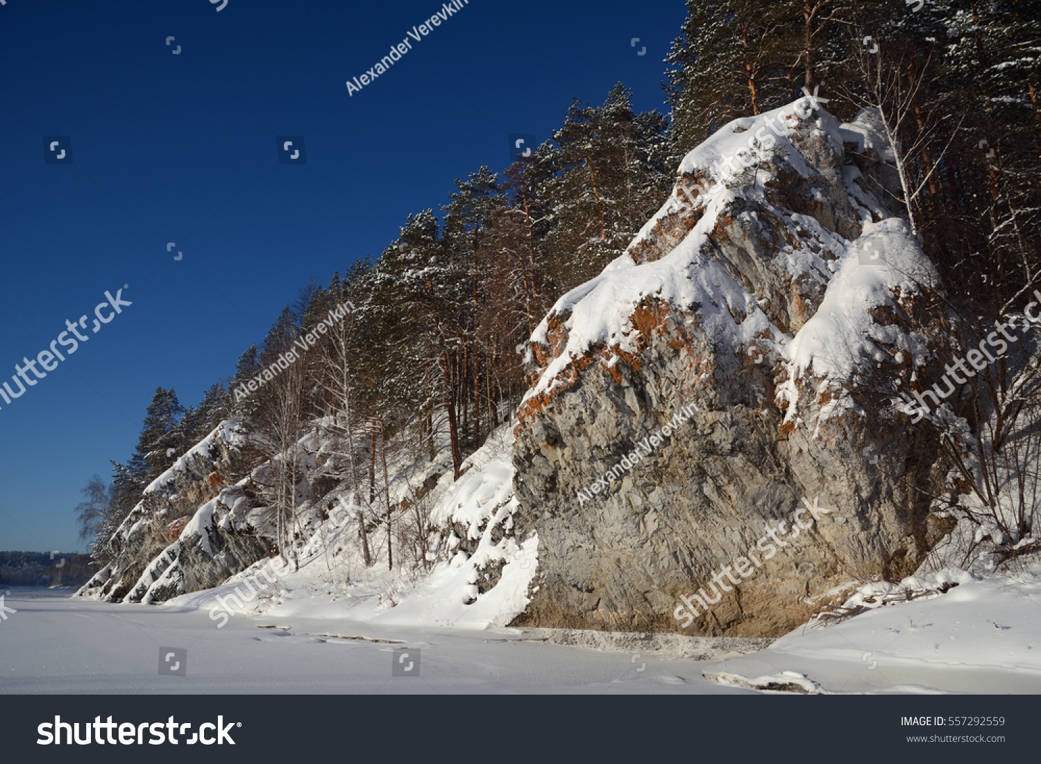 Winter View Cliff Hanging Rock On Stock Photo Edit Now