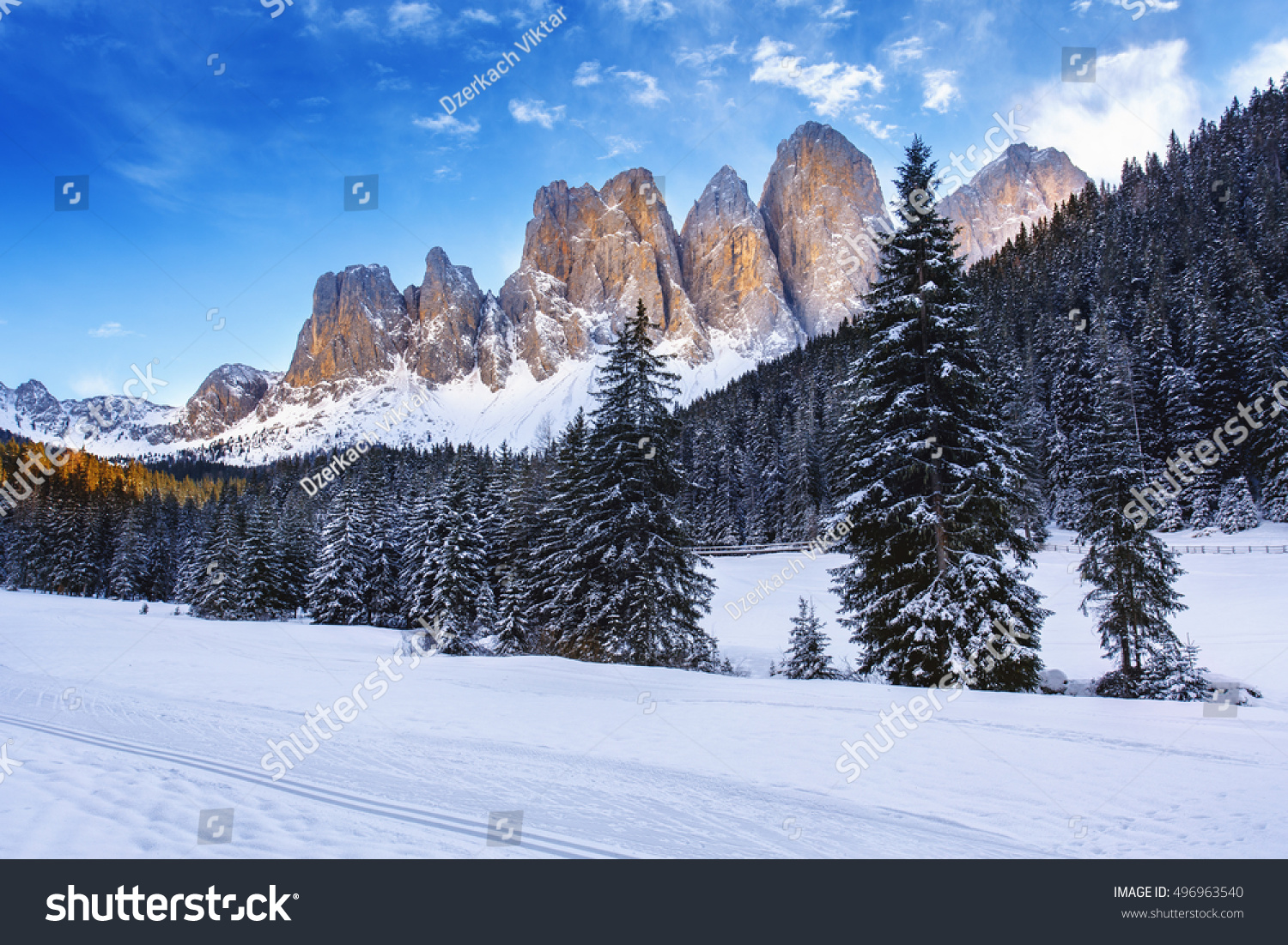Winter Views Geisler Odle Dolomites Mountain Stock Photo Edit Now