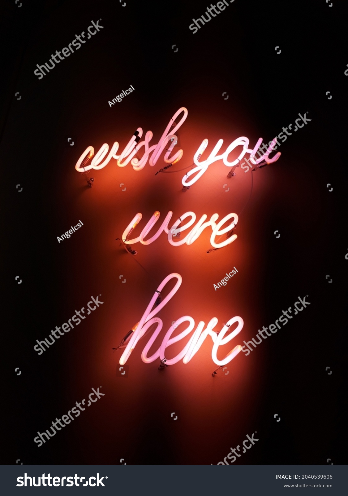 Wish You Were Here Neon Lights Stock Photo 2040539606 | Shutterstock