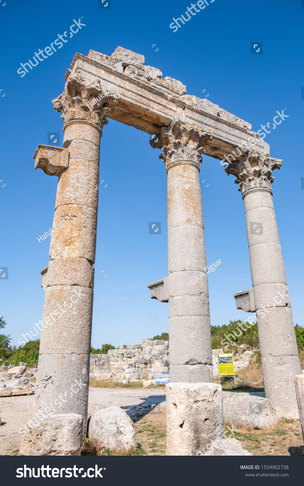 Blue Skymarble Columns Temple Tyche Goddess Stock Photo 1554902738 ...
