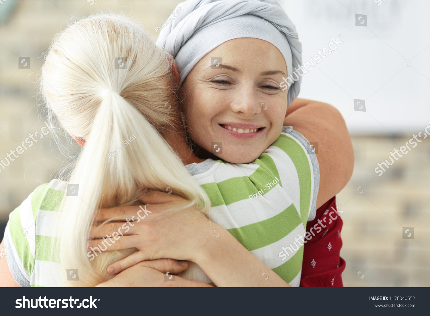 Woman After Chemotherapy Hugging Her Mother Stock Photo Shutterstock