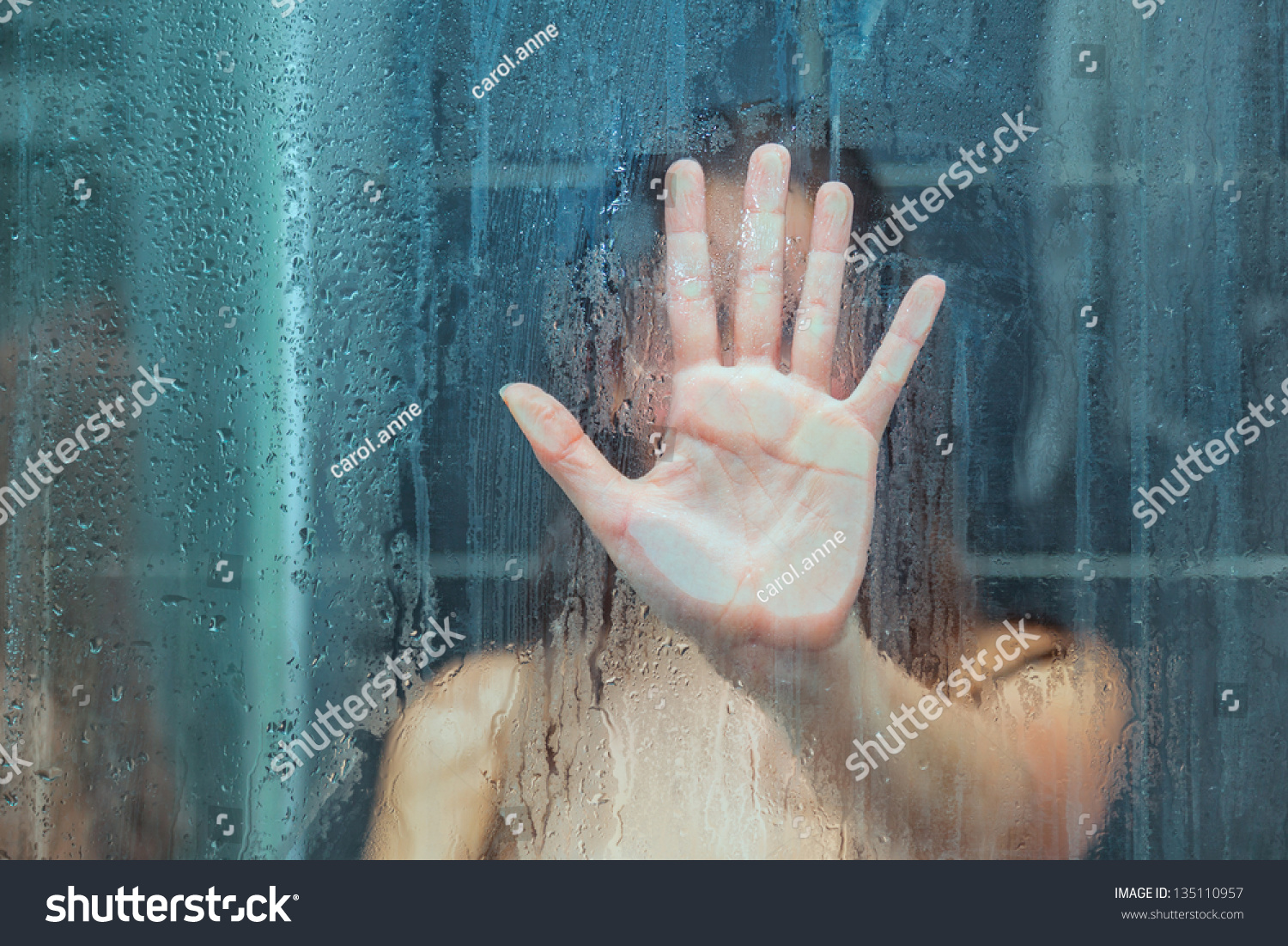 Woman Behind Glass Stock Photo 135110957 - Shutterstock