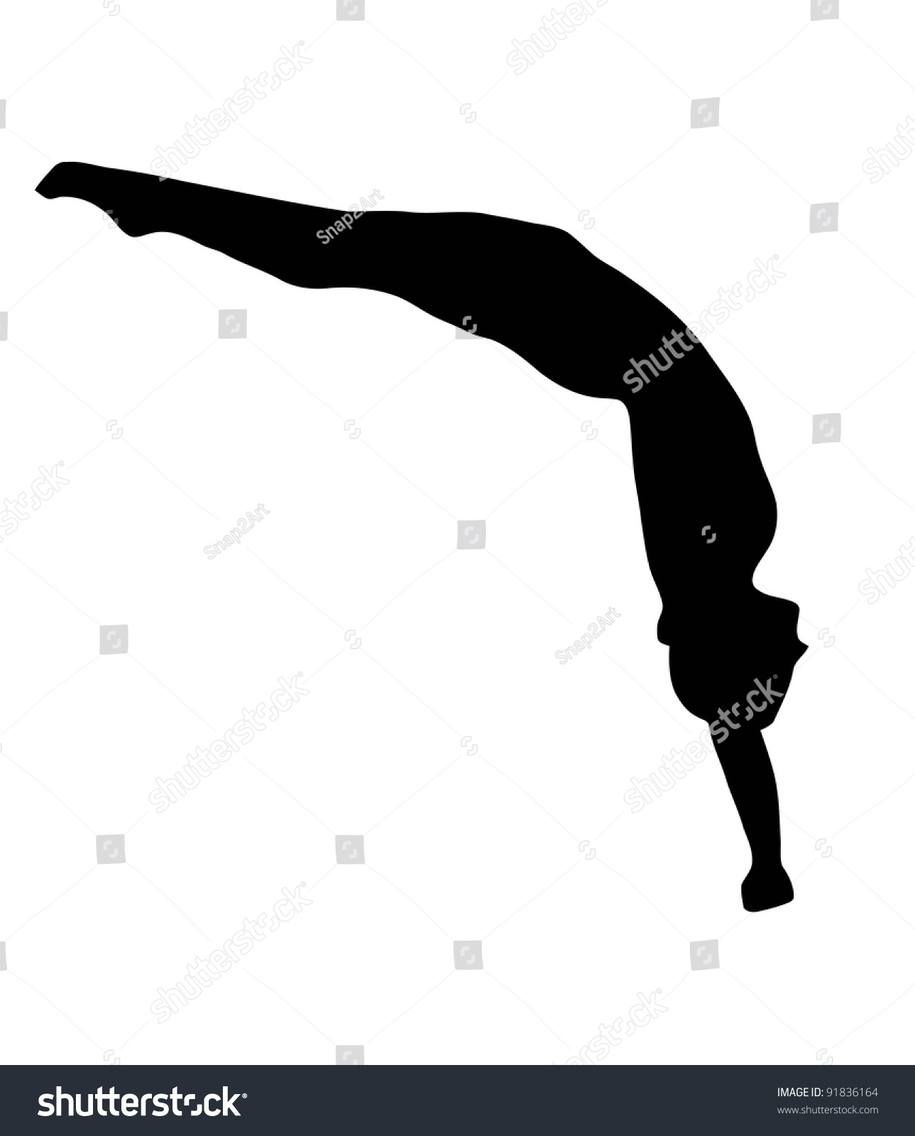 Woman Diving From Board Diver With Back Flip Stock Photo 91836164 ...