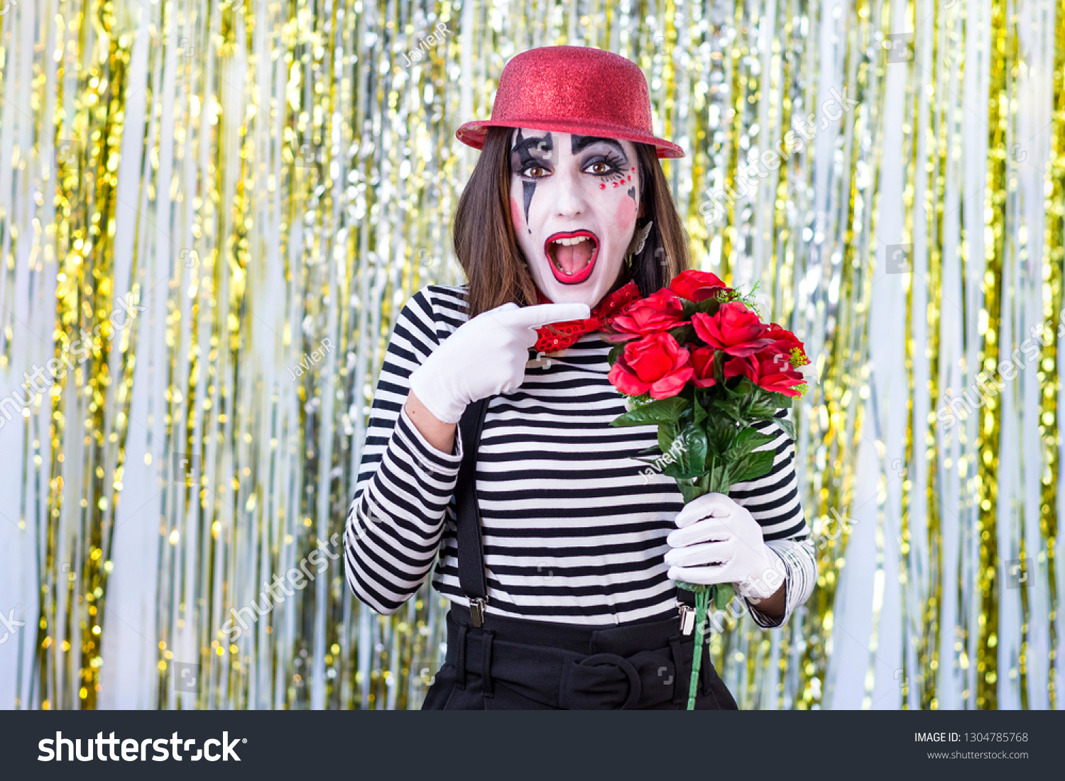 black and white striped mime shirt