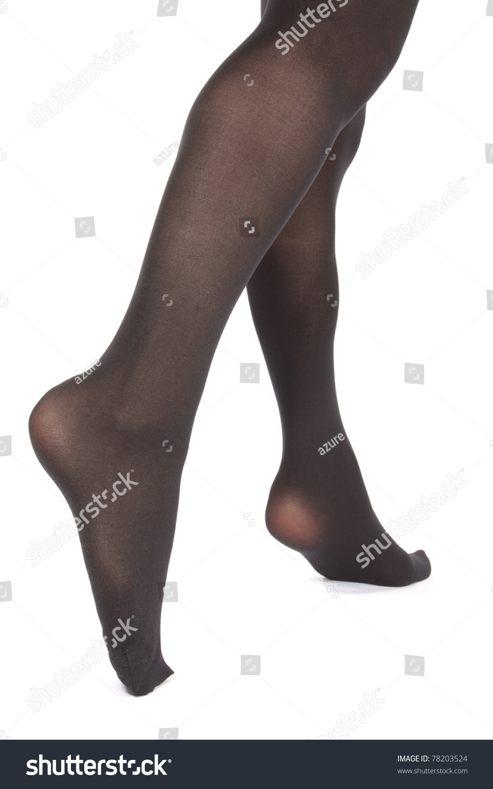 Woman Feet With Tights Over White Background Stock Photo 78203524 ...