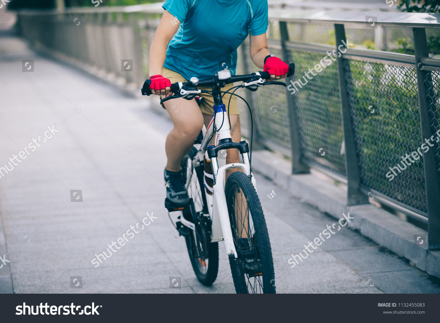 riding a mountain bike in the city