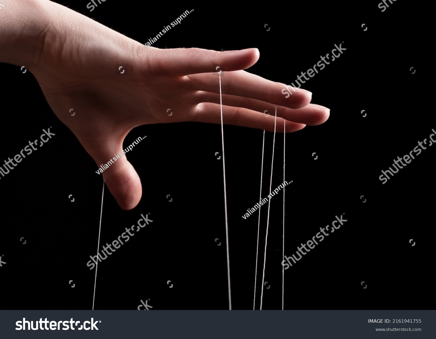 Woman Hand Strings On Fingers Victim Stock Photo 2161941755 | Shutterstock