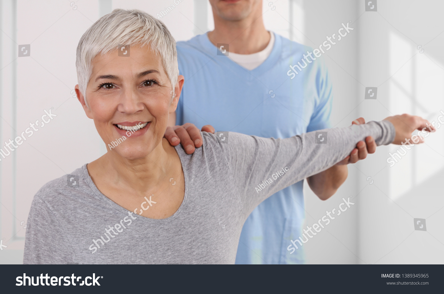 Woman Having Chiropractic Back Adjustment Osteopathy Stock Photo