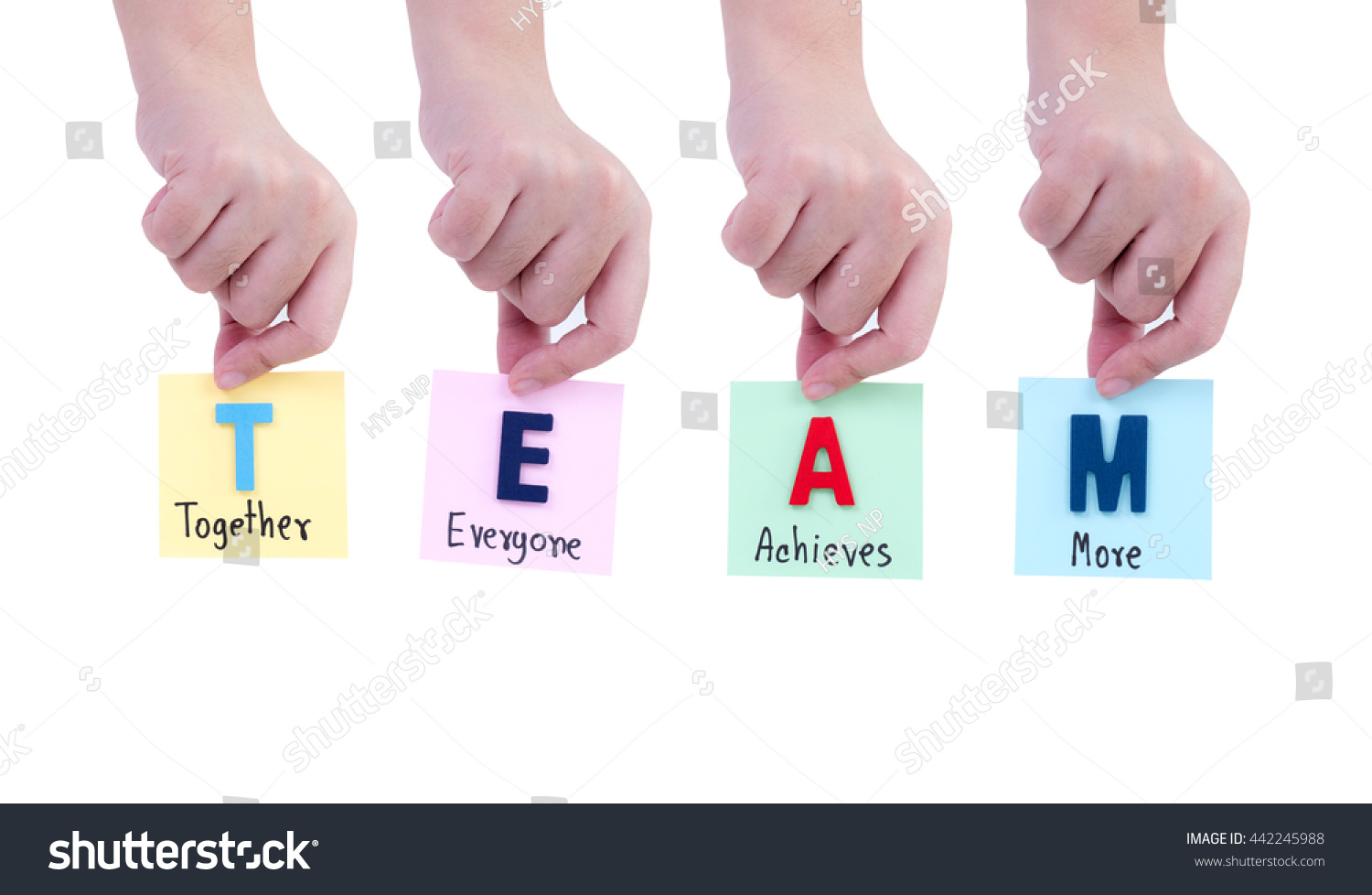 Woman Hold Word Spell Team Handwriting Stock Photo 442245988 Shutterstock