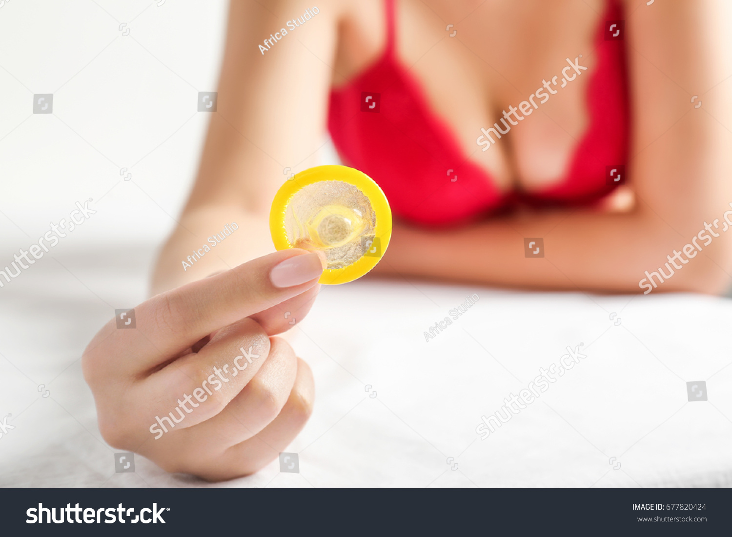 Woman Holding Condom Hand Closeup Safe Stock Photo Shutterstock