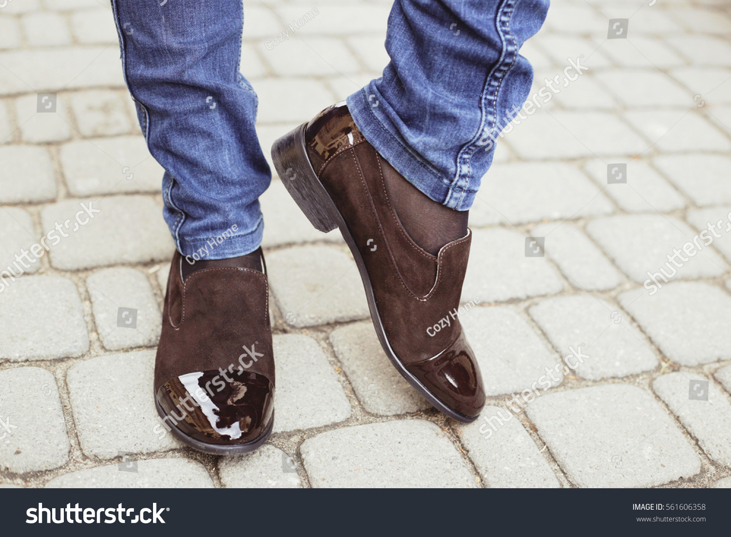 jeans and suede shoes