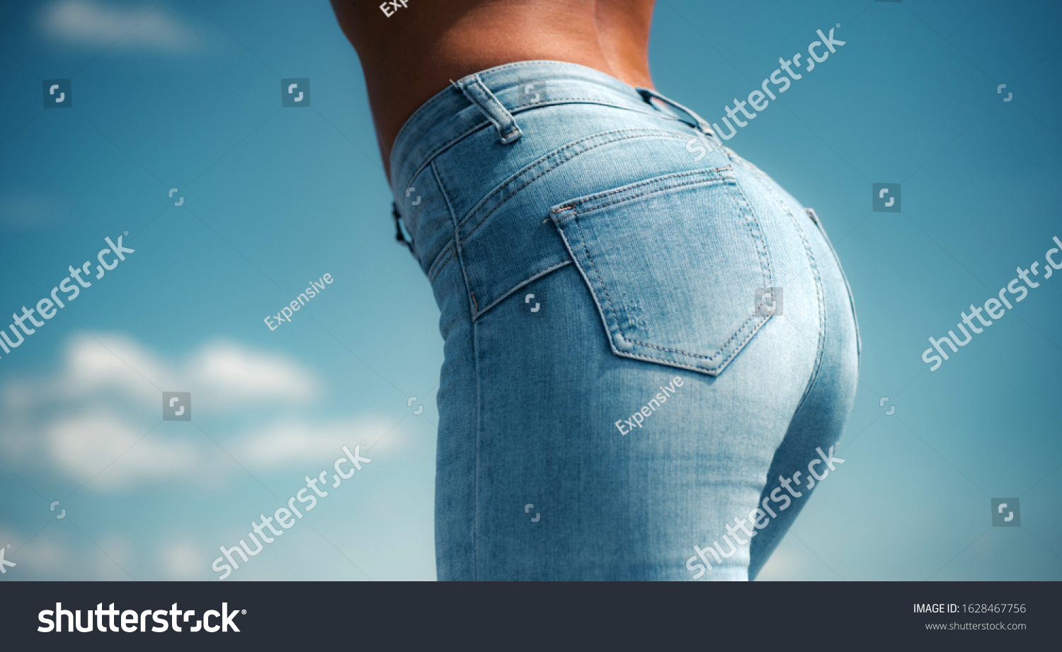 Blue Girl Jeans Topless Imagens Fotos E Vetores Stock Shutterstock