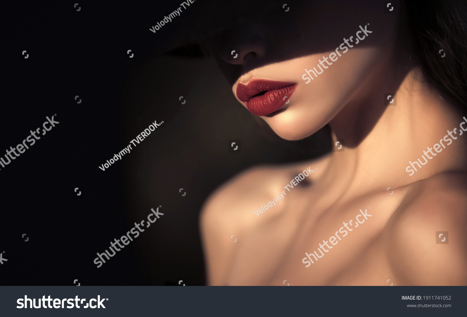 Woman Shadows Elegant Woman Red Lips Stock Photo Shutterstock