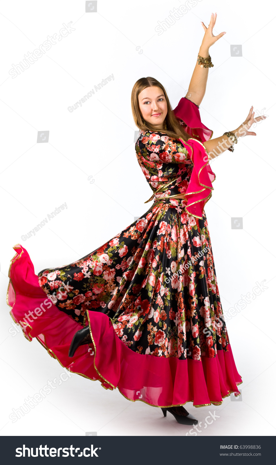Woman In Traditional Costume - Gipsy Dance Stock Photo 63998836 ...