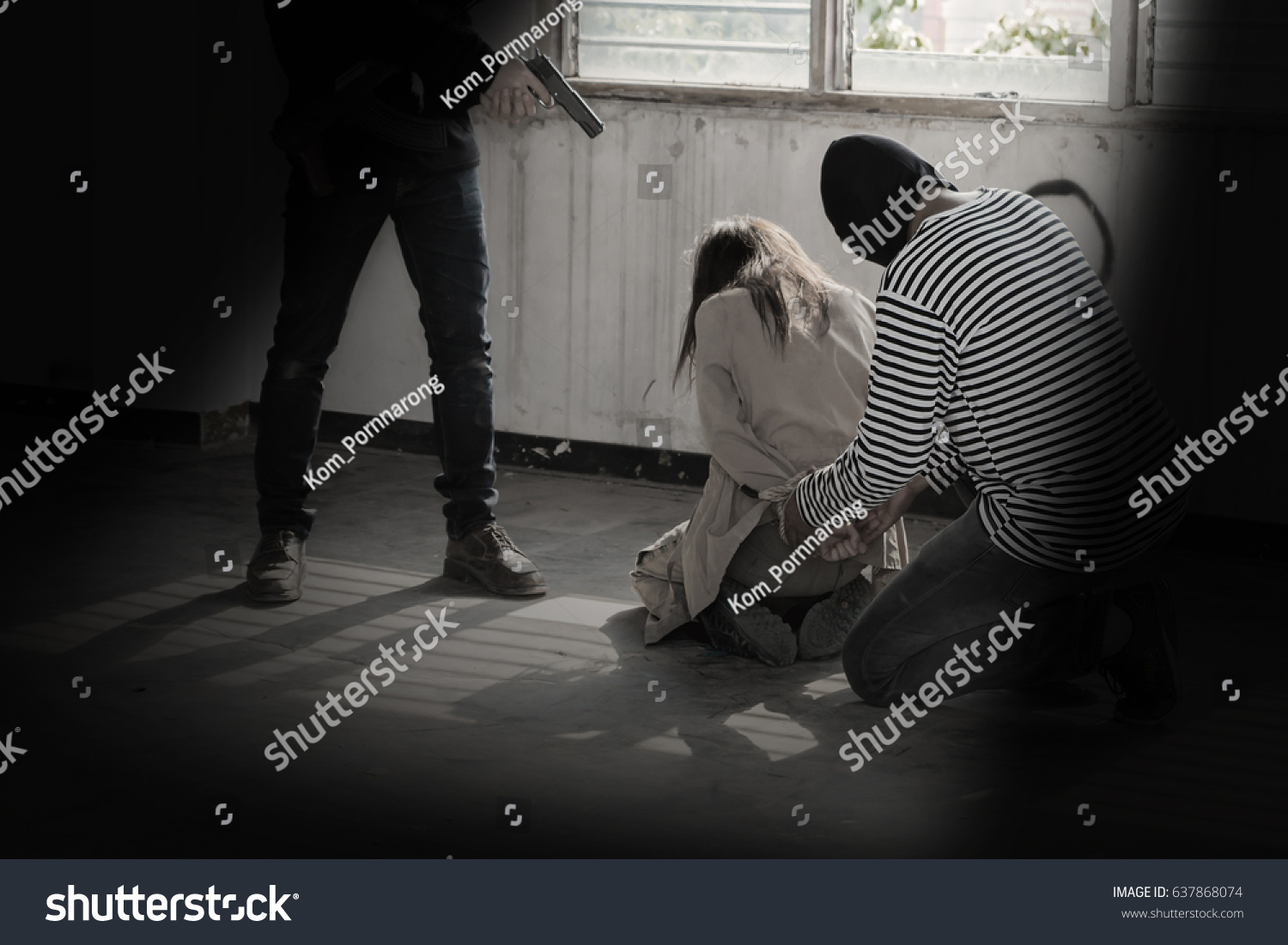 Woman Kidnapped By Criminals Team Who Stock Photo (Edit Now) 637868074