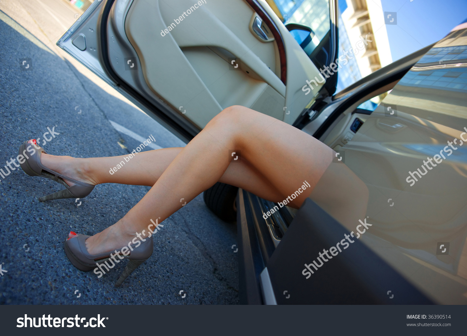 Woman Legs In High Heels At The Car Stock Photo 36390514 : Shutterstock