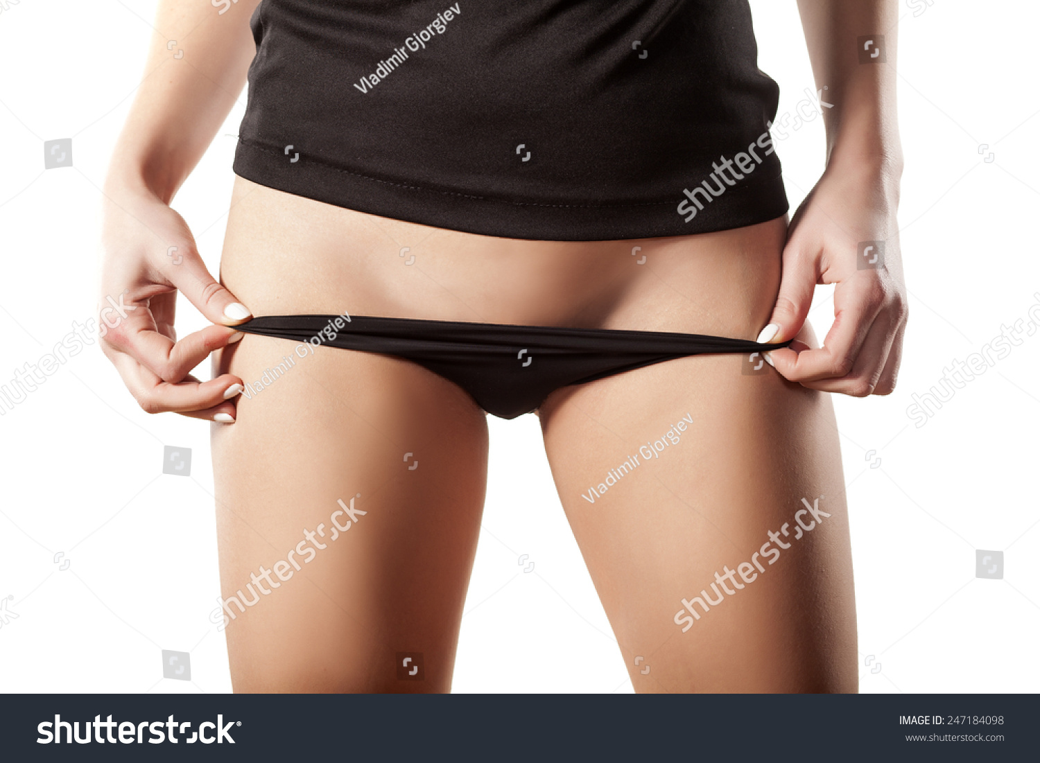 girl shows her panties