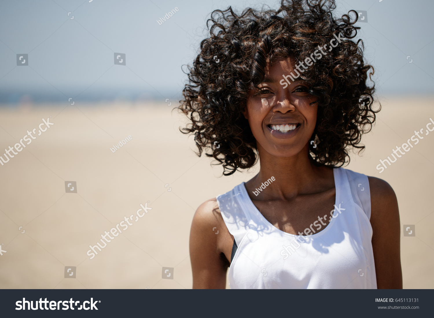 Woman On Beach Smile Happy Stock Photo 645113131 | Shutterstock