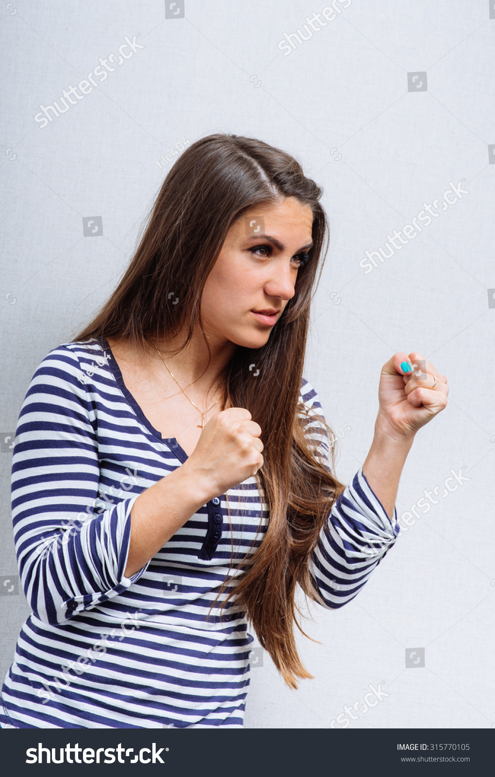 Woman Ready Fight Stock Photo Edit Now 315770105