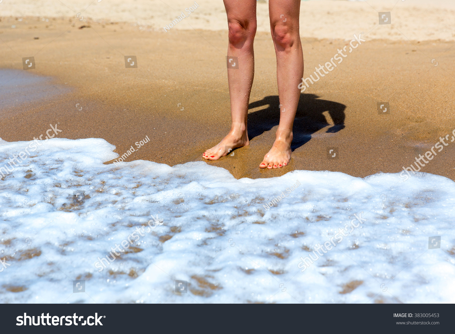 Womans Feet On Beach Stock Photo Shutterstock