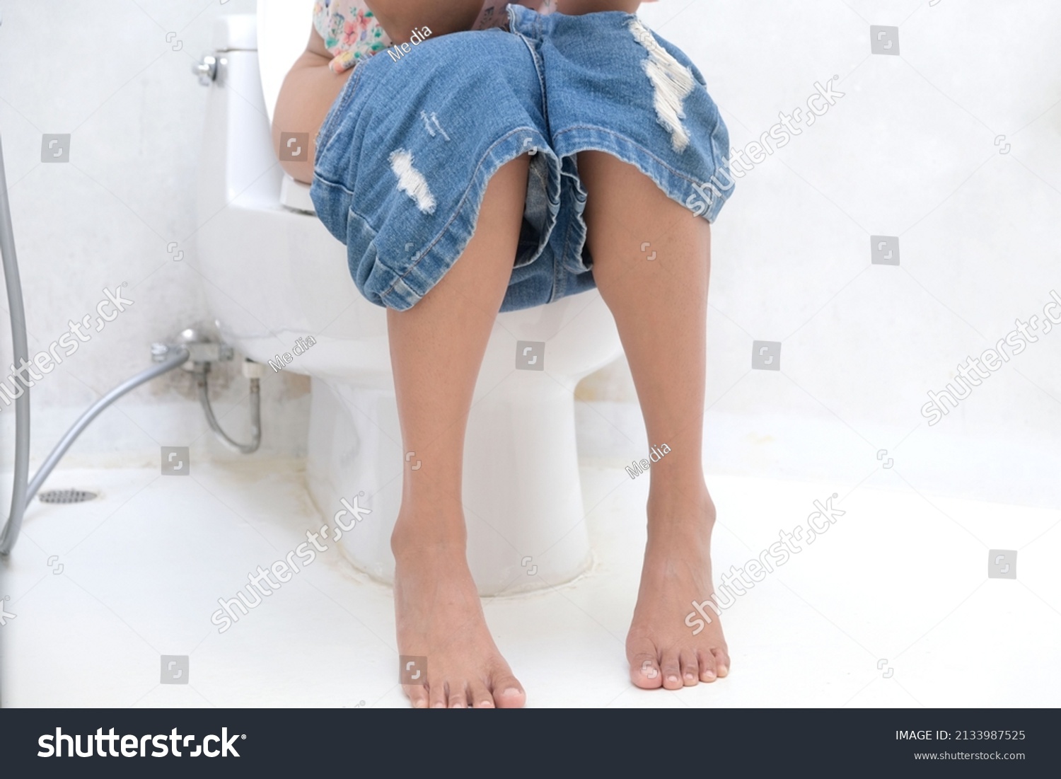 Womans Hand He Holds Roll Toilet Stock Photo 2133987525 | Shutterstock