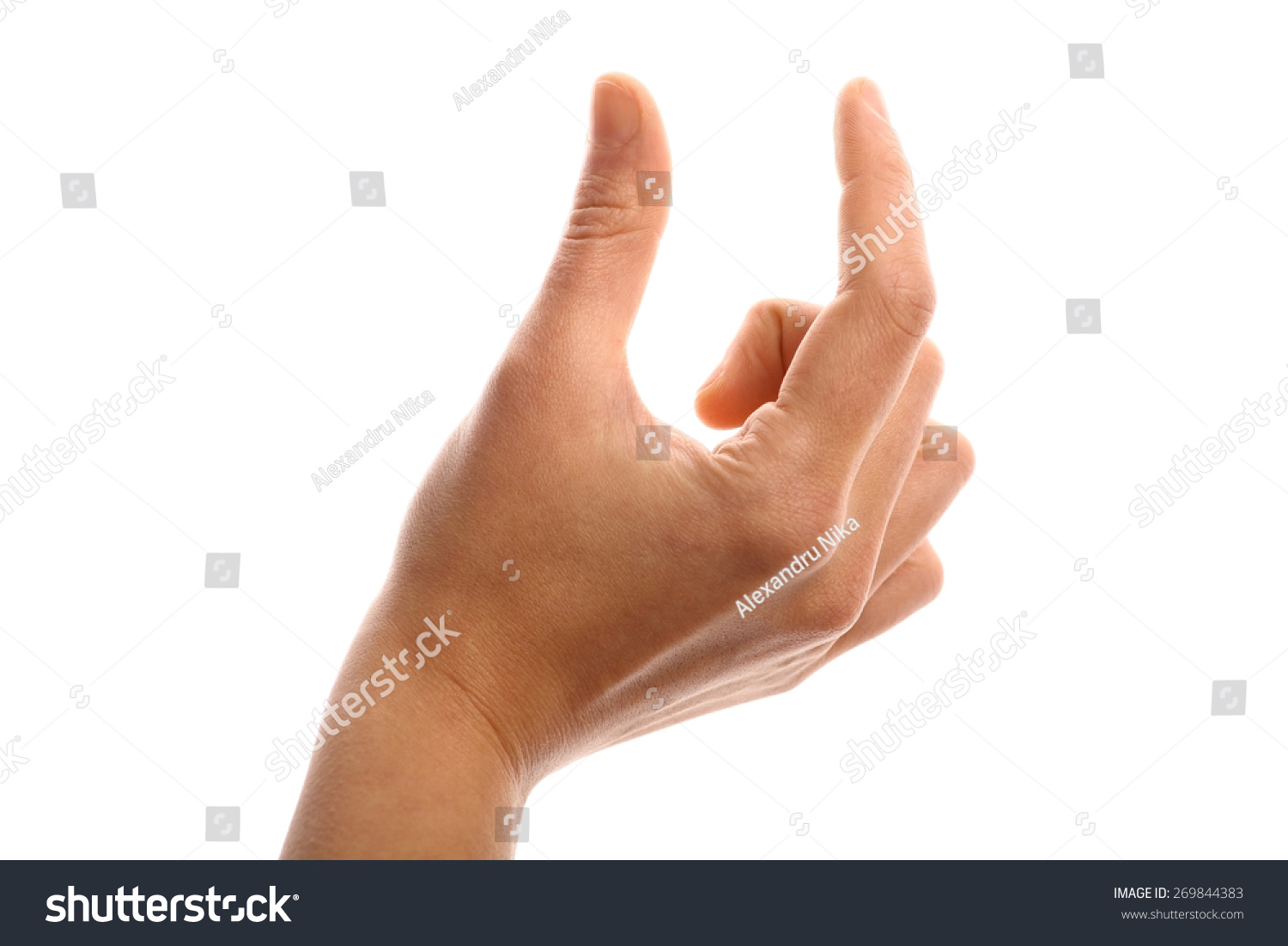 Womans Hand Showing Measurement Fingers Over Stock Photo 269844383 ...