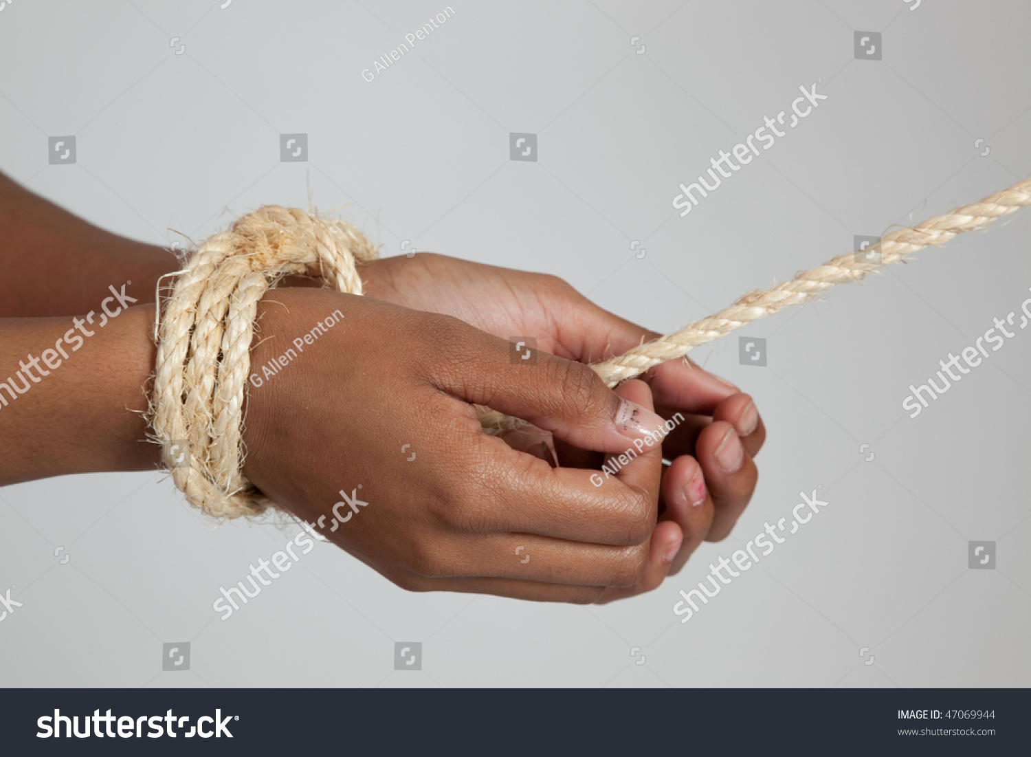 Womans Hands Tied Together Stock Photo 47069944 Shutters