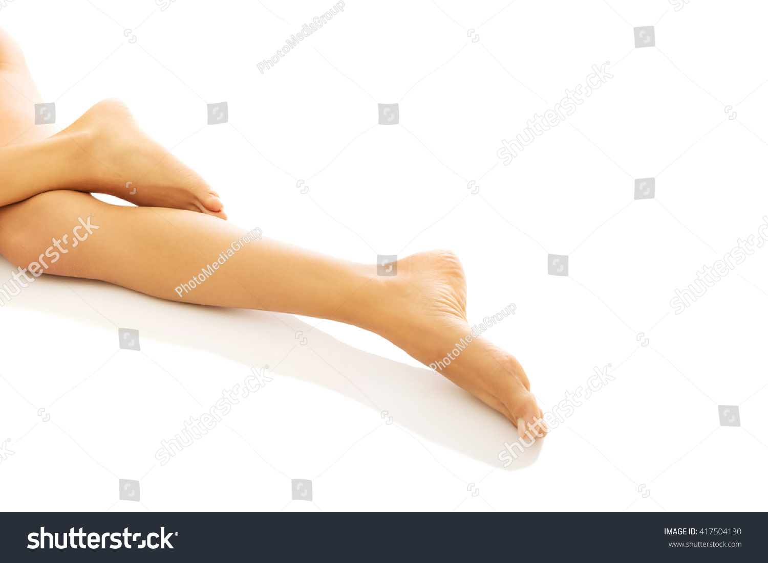 Womans Naked Crossed Legs Lying Stock Photo 417504130 Shutterstock