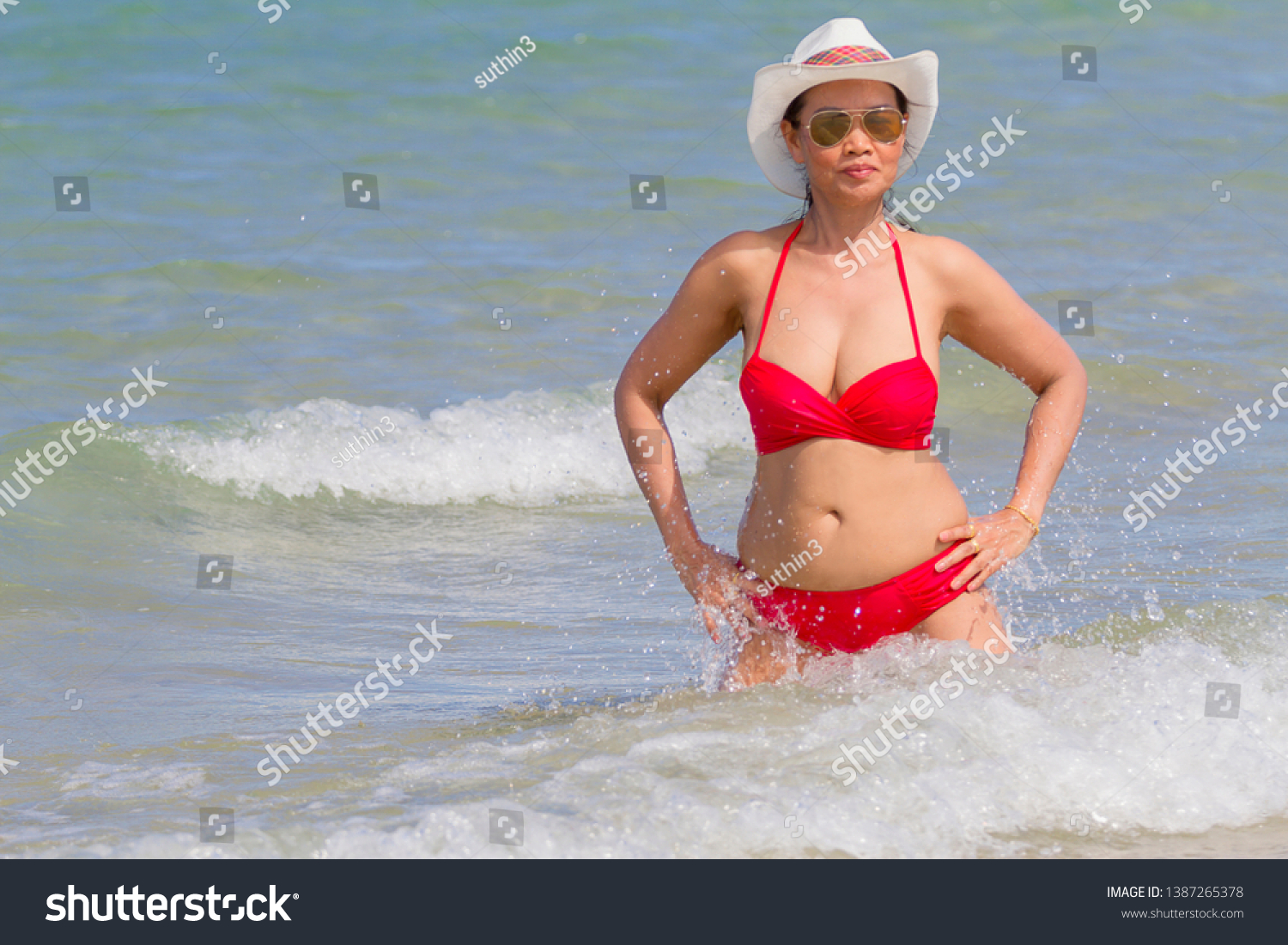 Woman Shape Pretty Red Bikini Hat Stock Photo Shutterstock